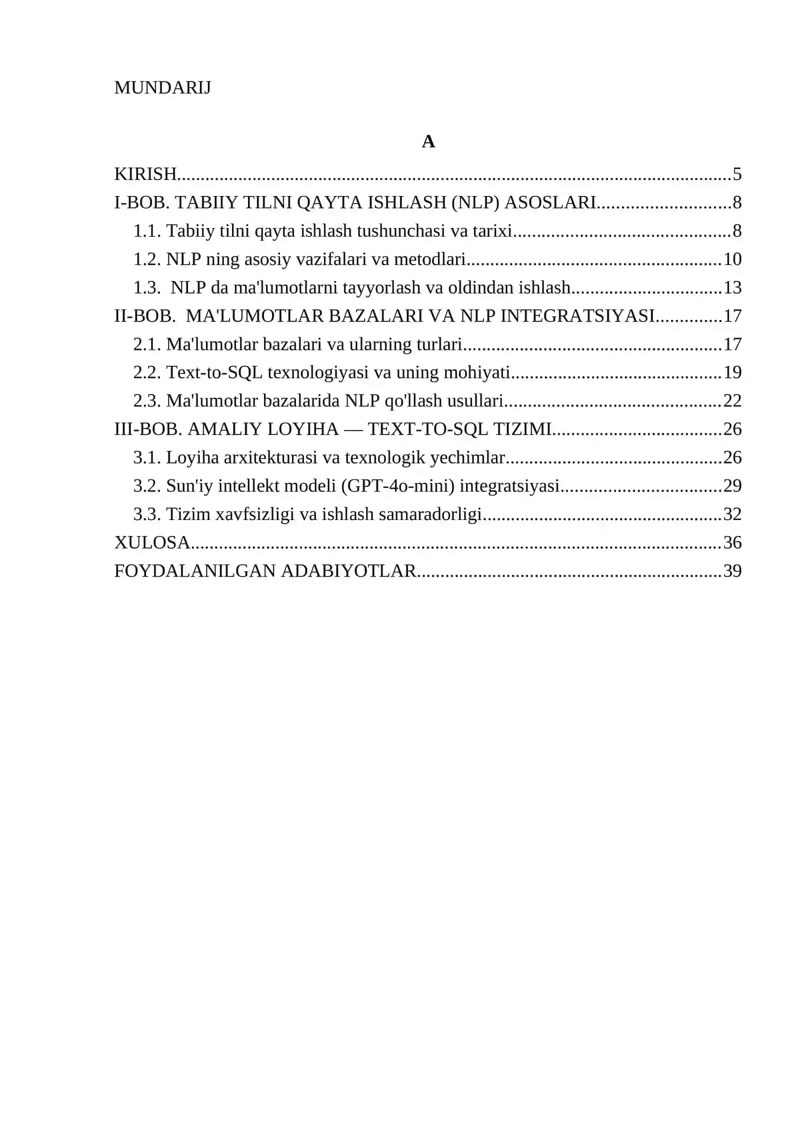 Malumotlar bazasi yordamida tabiiy tilni qayta ishlash 4