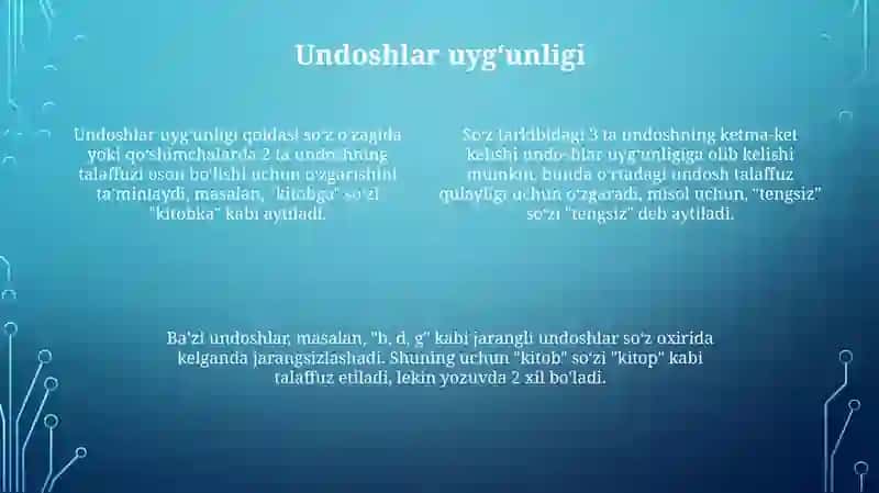 Oʻzbektilining asosiy imlo qoidalari 4