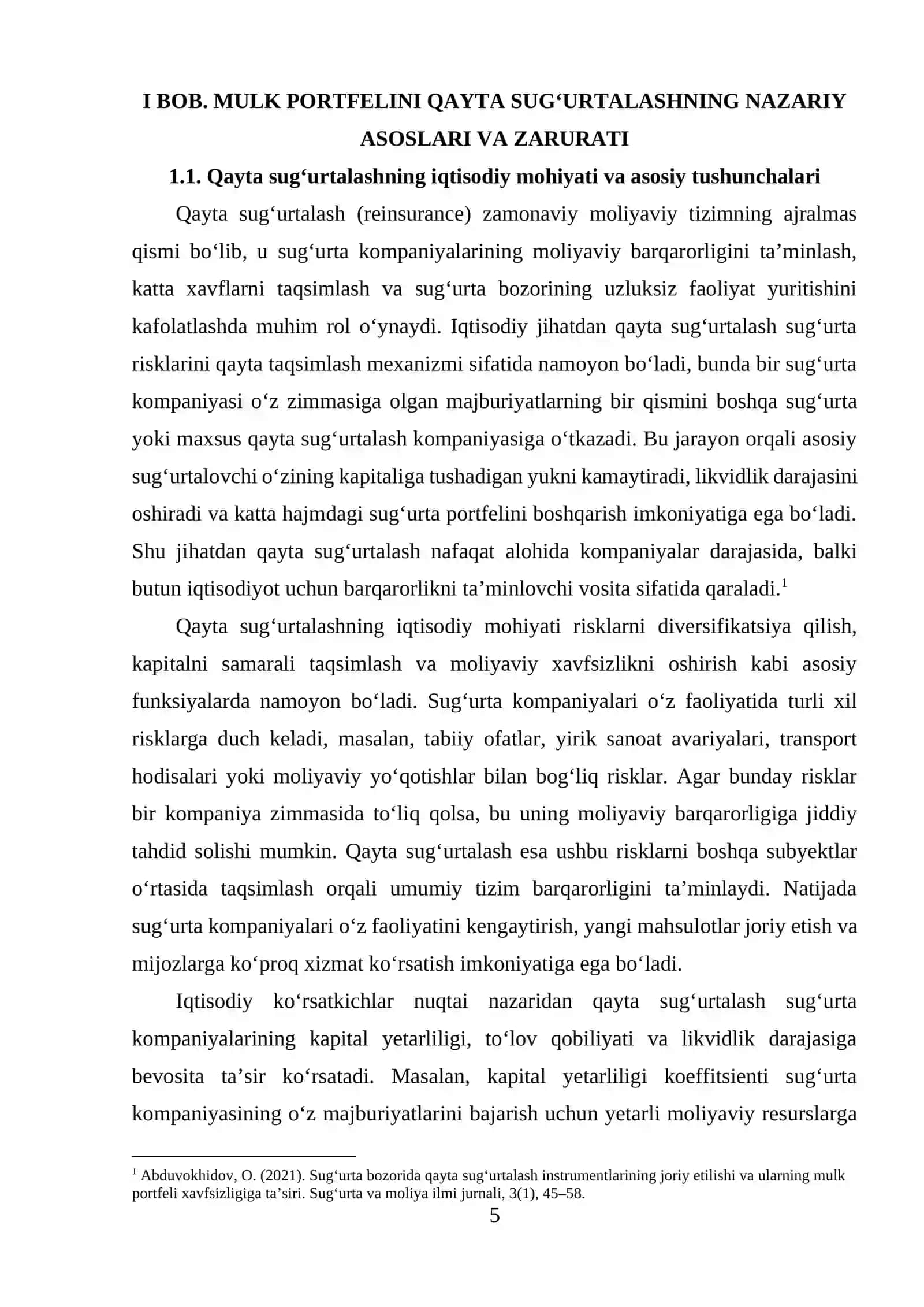 Kompaniyaning mulk portfelini qayta sug‘urtalash himoyasi modellari xorijiy tajriba 4