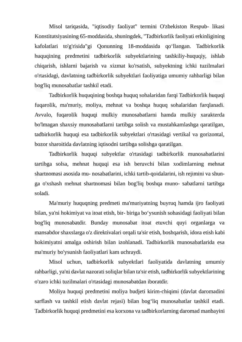 TADBIRKORLIK HUQUQINING TAMOYILLARI VA MANBALARI 4
