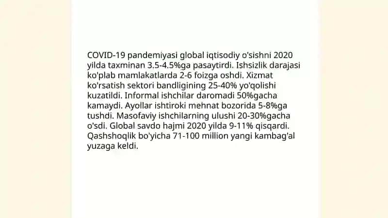 Pandemiya XXI asrning global muammosi va uning oqibatlari 4