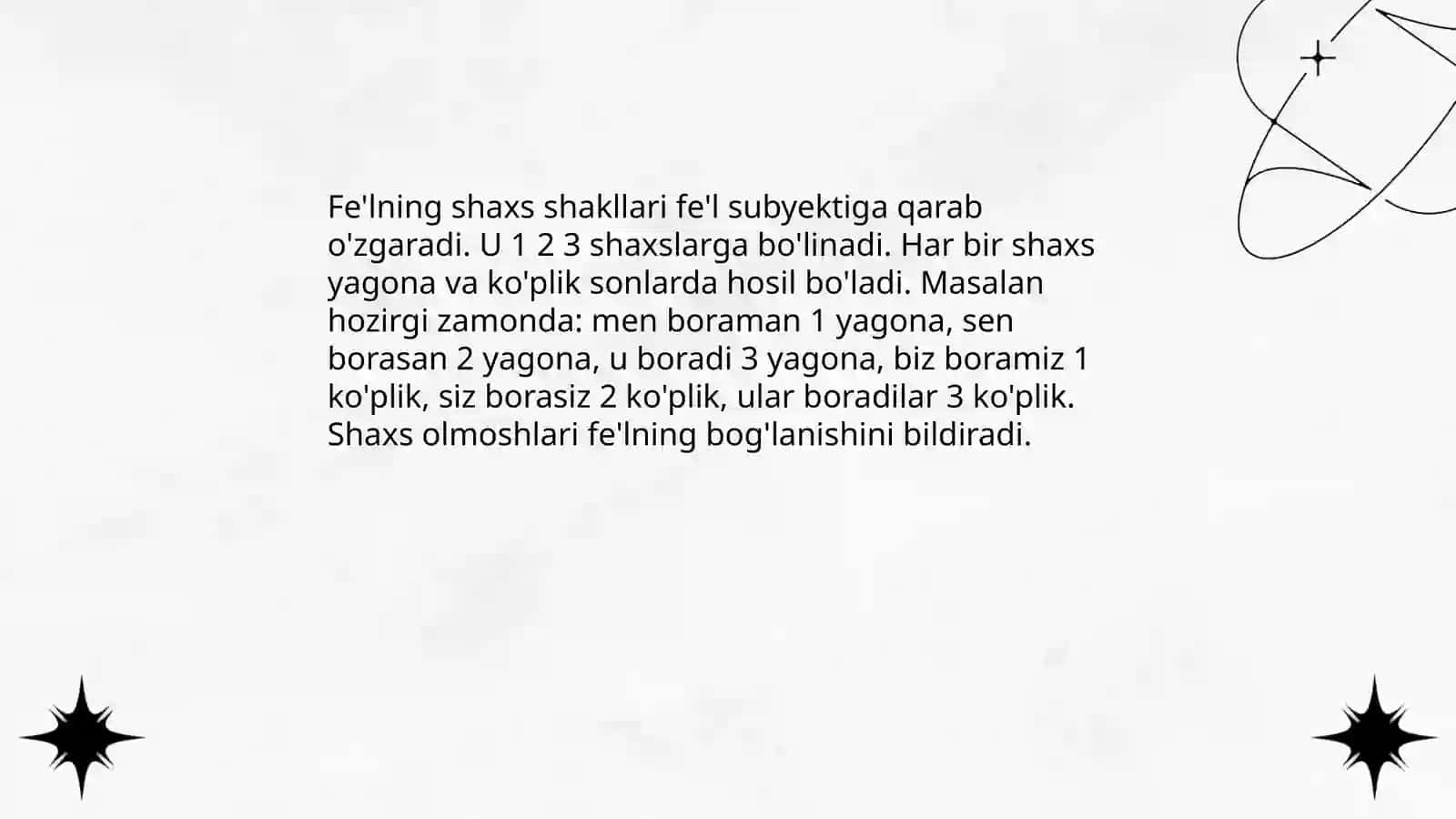 Fe'lning munosabat shakllari 4