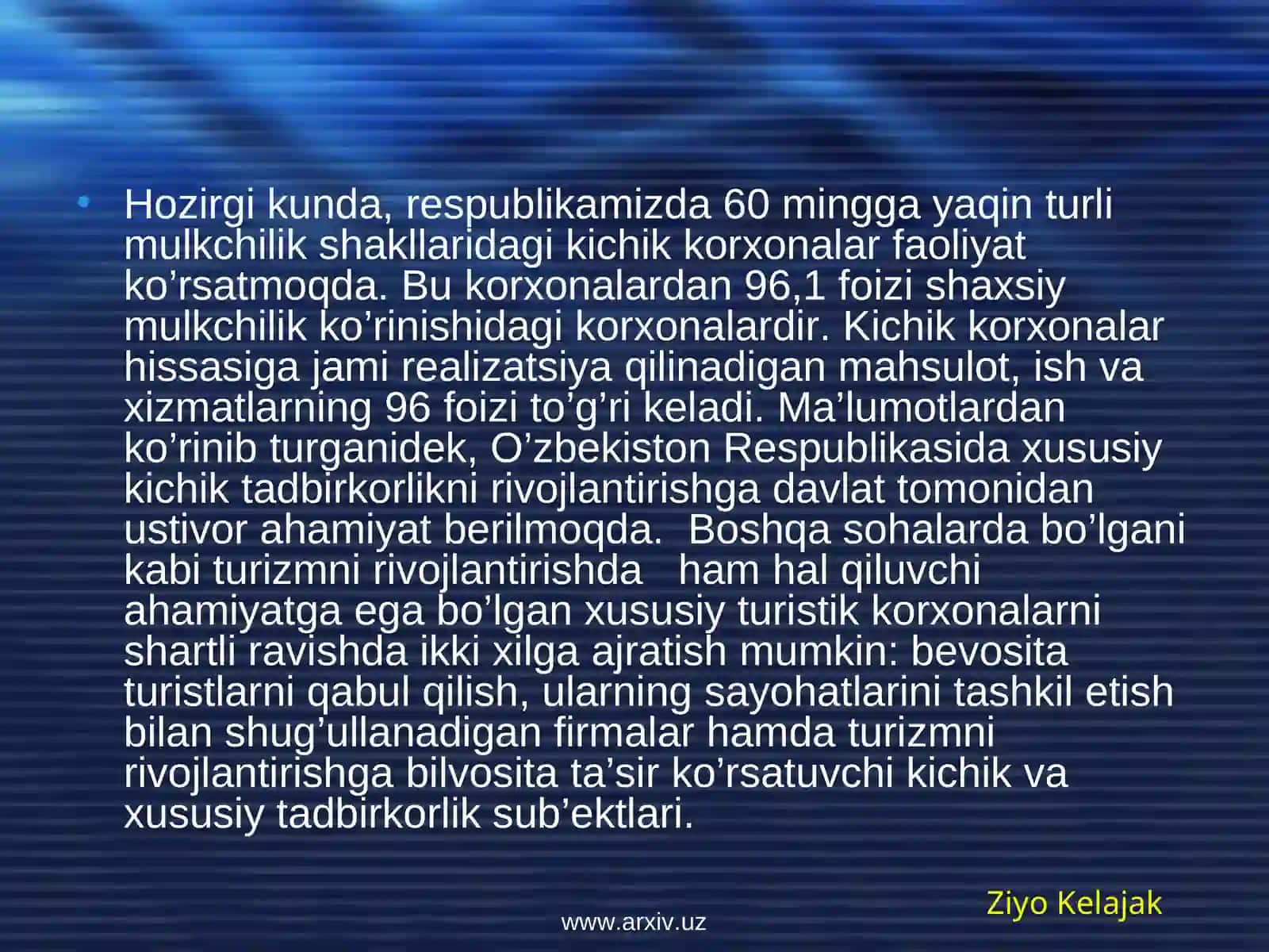 Turistik omil va uning turizmning rivojlanishiga ta’siri 4