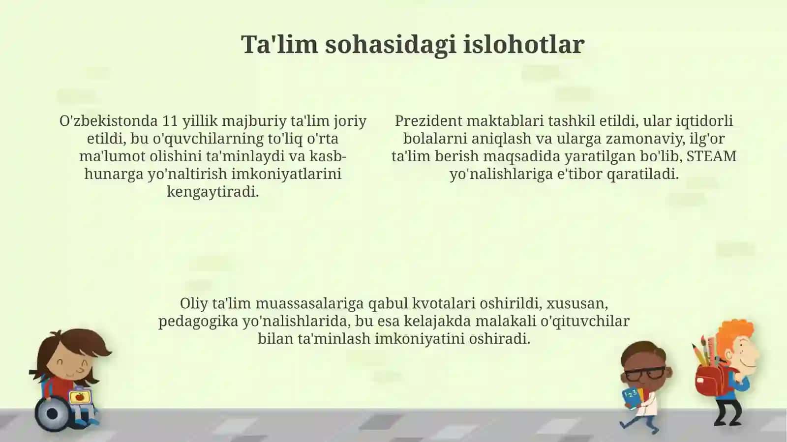 Ijtimoiy sohadagi islohotlar tarixi 4
