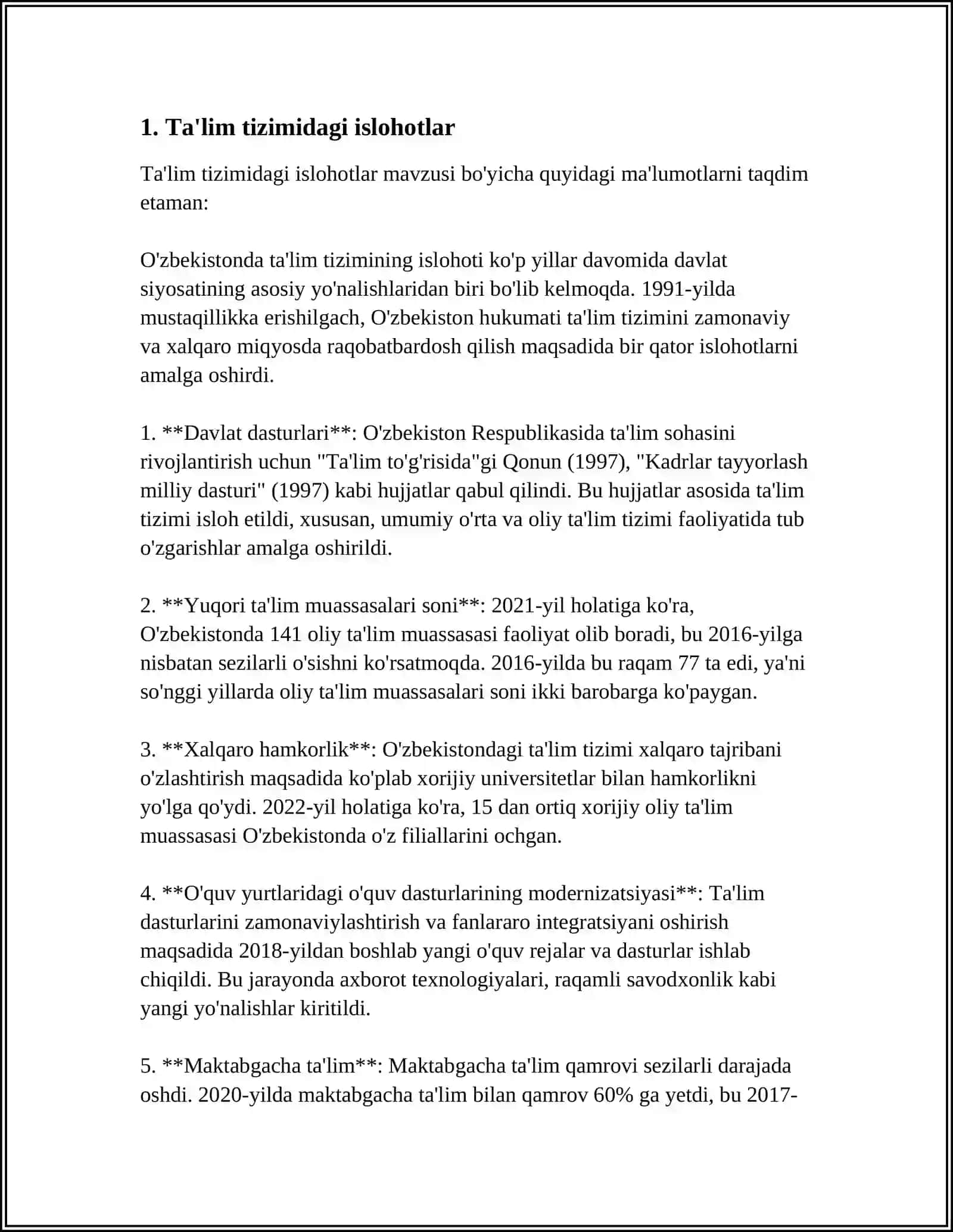 O‘ZBEKISTONDA IJTIMOIY SOHADA AMALGA OSHIRILAYOTGAN O‘ZGARISHLAR 4