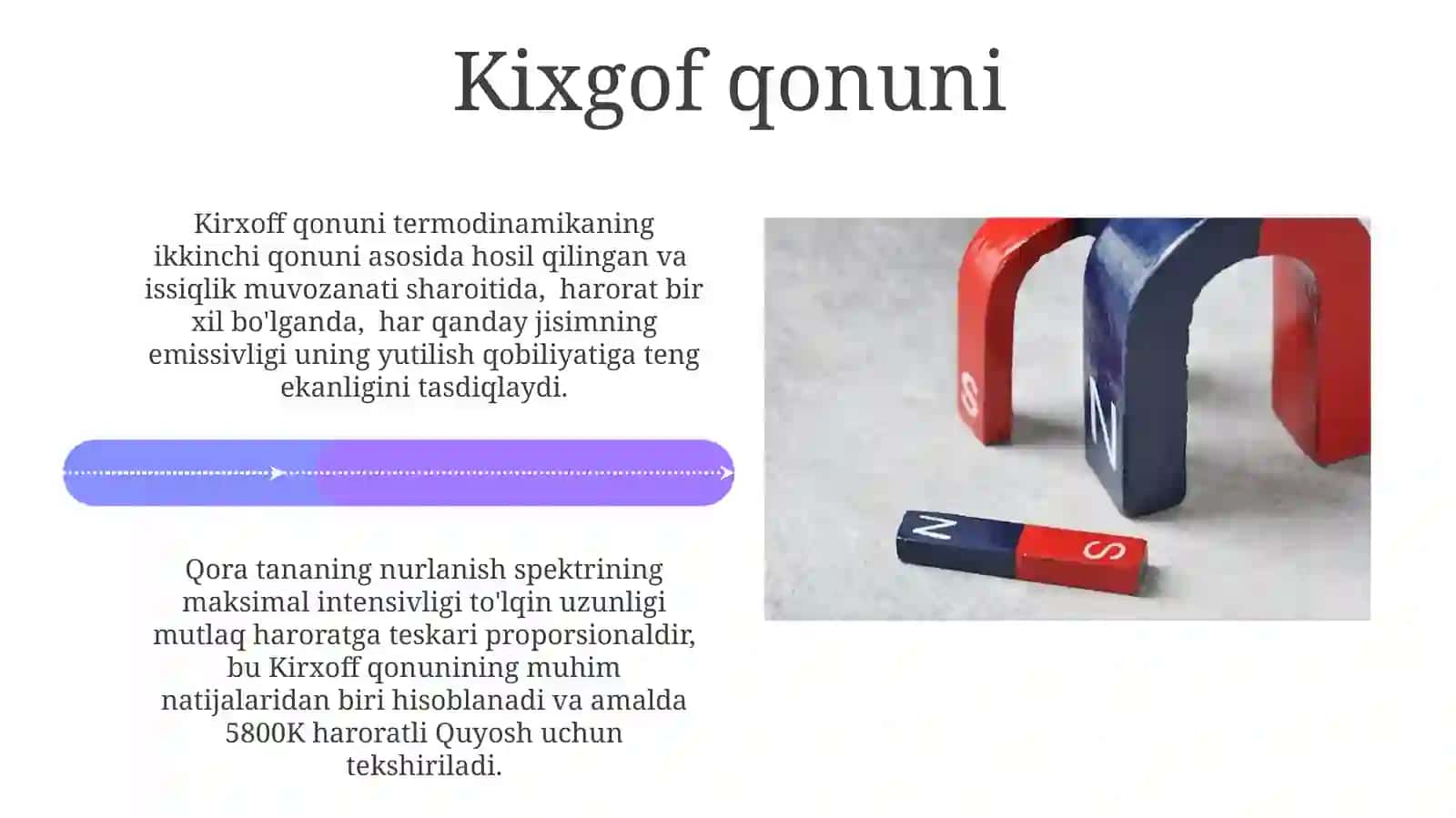 Issiqlik nurlanish qonunlari (Kirxgof Stefan Blitsman Vin qonunlari) 4