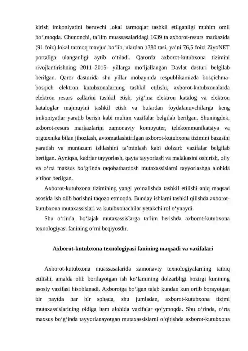 Axborot-kutubxona muassasalarida axborot-kutubxona texnologiyasidan foydalanishning uslubiy tavsifi 4