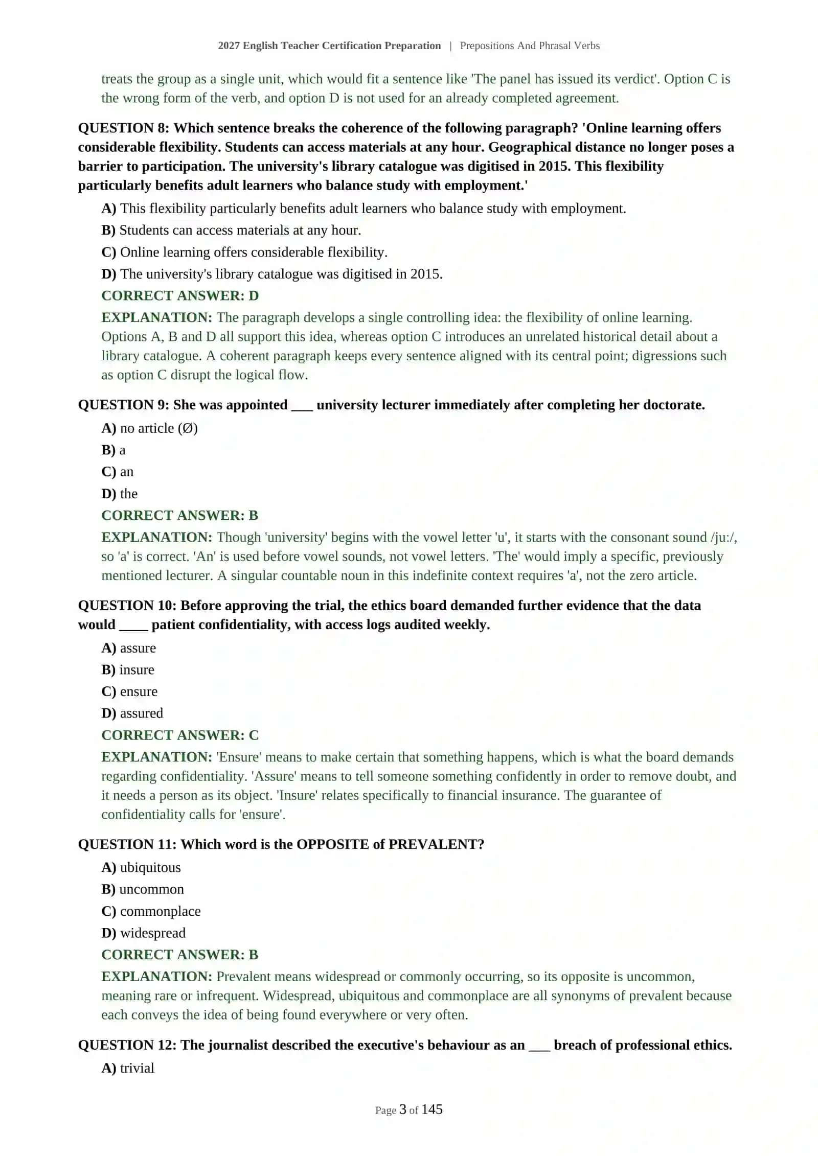 Prepositions And Phrasal Verbs 2027 Certification Preparation 4