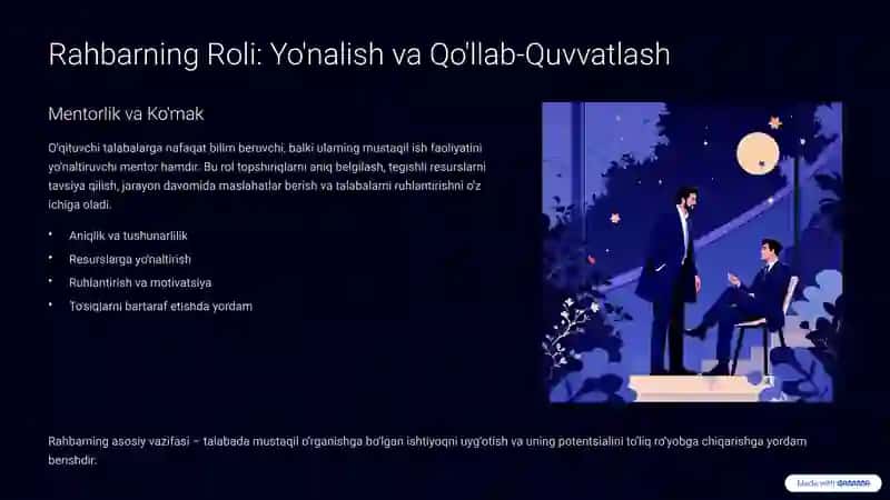 Mustaqil Ishlariga Rahbarlik: Samarali Yondashuvlar 4