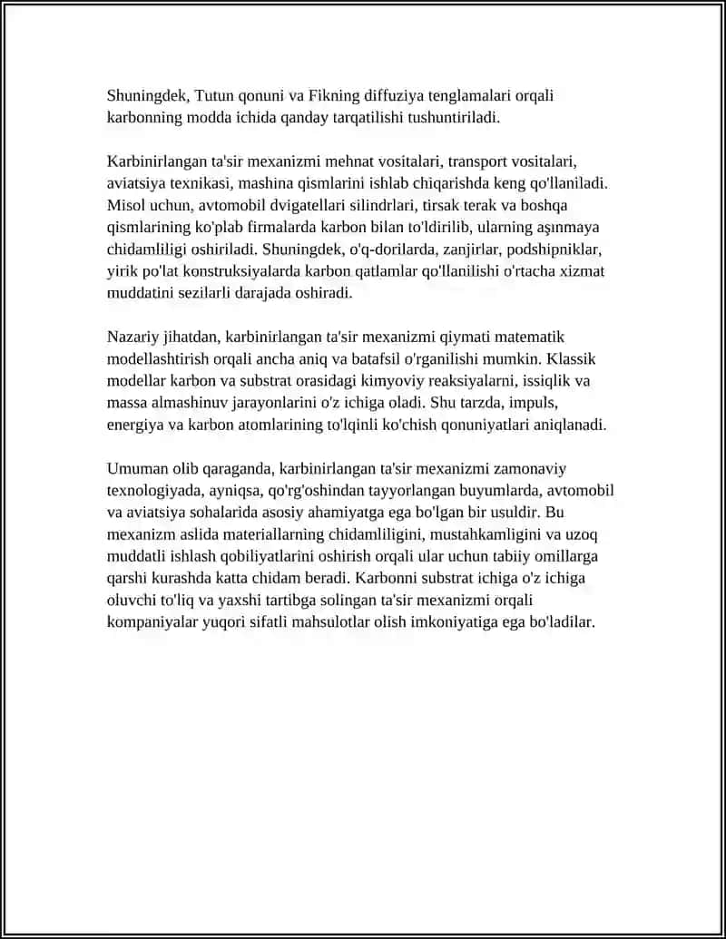 Karbinirlangan tasir mexanizmi qo‘lanilishi 4