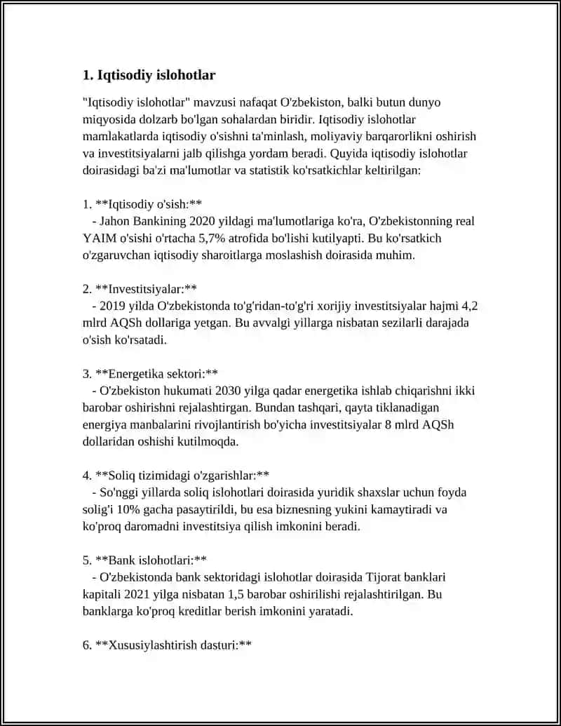 YANGI ÒZBEKISTONDA AMALGA OSHIRILAYOTGAN ISLOHOTLAR 4