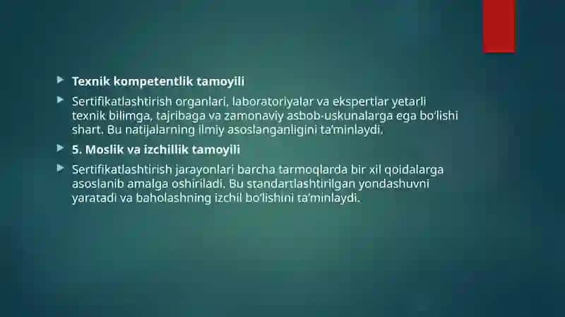 Yo’l qurlish mahsulotlarni sertifikatlashtirishning tamoyilari va asosiy masalalari 4