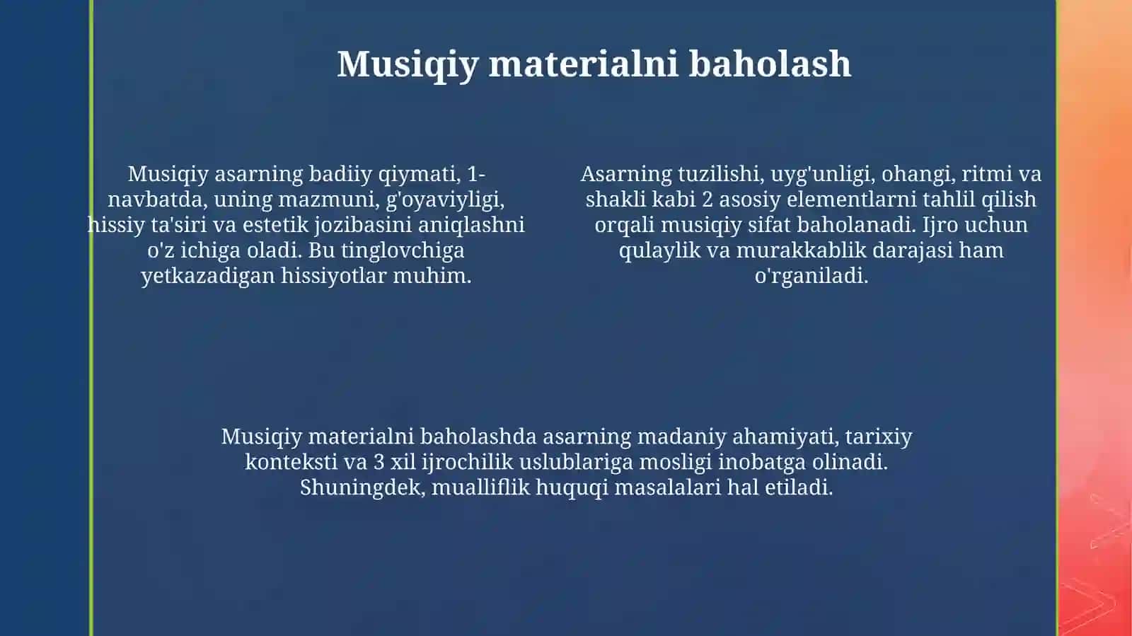 Musiqiy faoliyatlar uchun repertuar tanlash 4