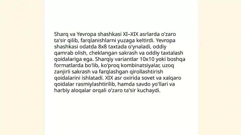 Shashka o'yining kelib chiqishi tarixi va rivojlanish bosqichlari 4