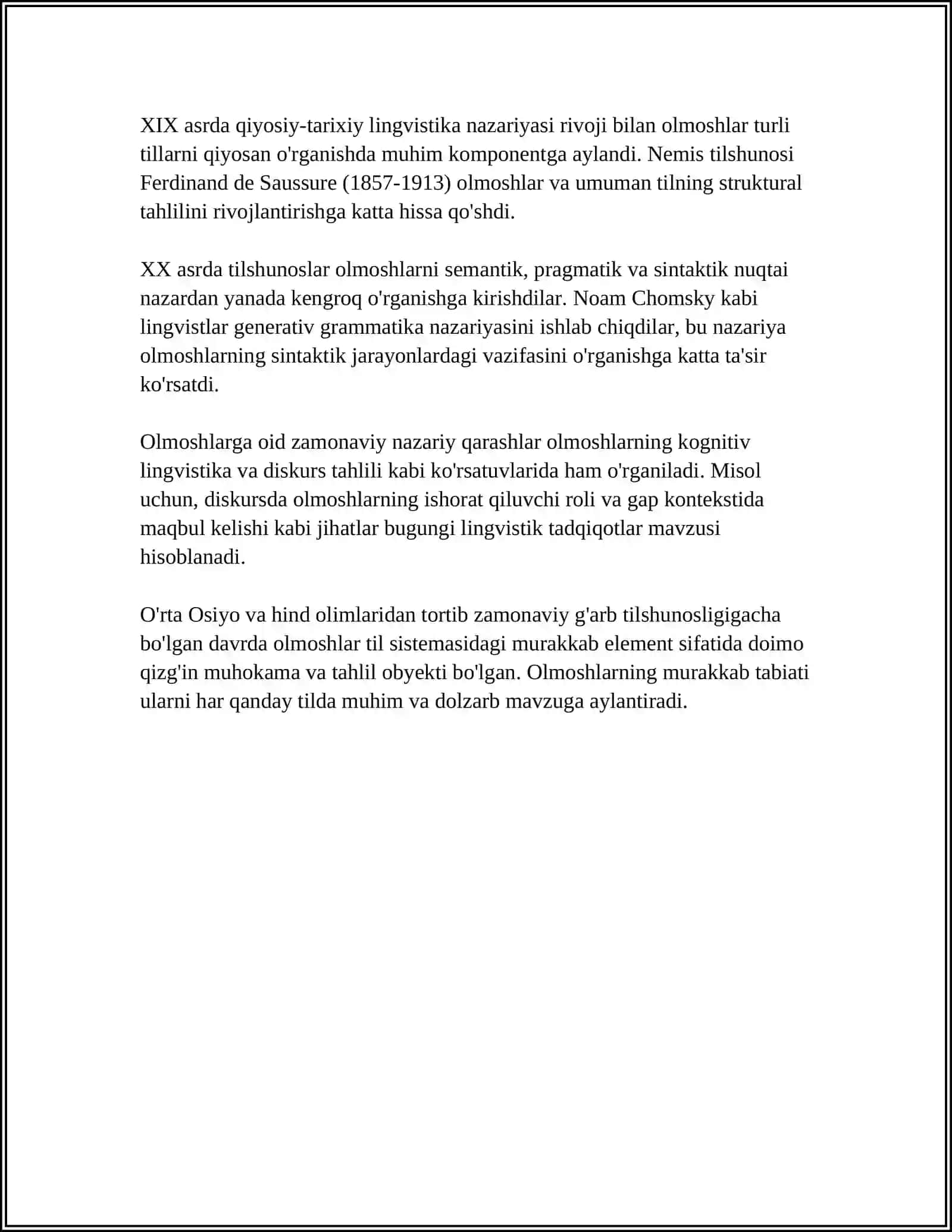 OLMOSHLARGA OID NAZARIY QARASHLAR TAHLILI 4