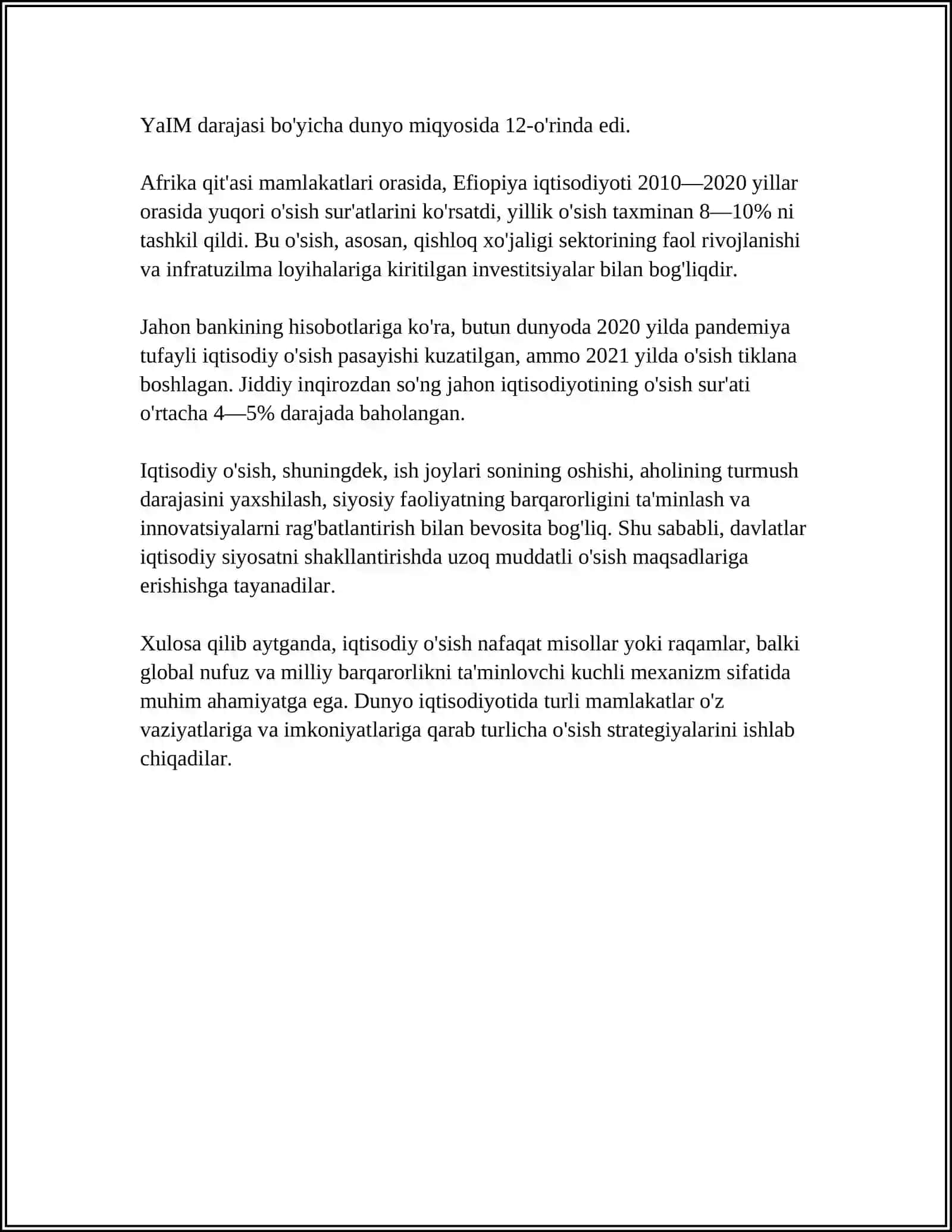 Iqtisodiy O'sish va Milliy Boylik 4