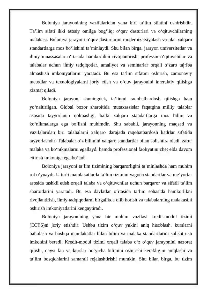 Boloniya jarayonlari va uning ta'lim modernizatsiyalashdagi roli. 4