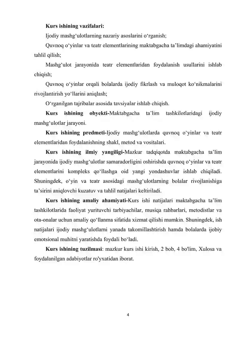 Ijodiy mashg`ulotlarda quvnoq o`yinlar va teatr elementlaridan foydalanish 4