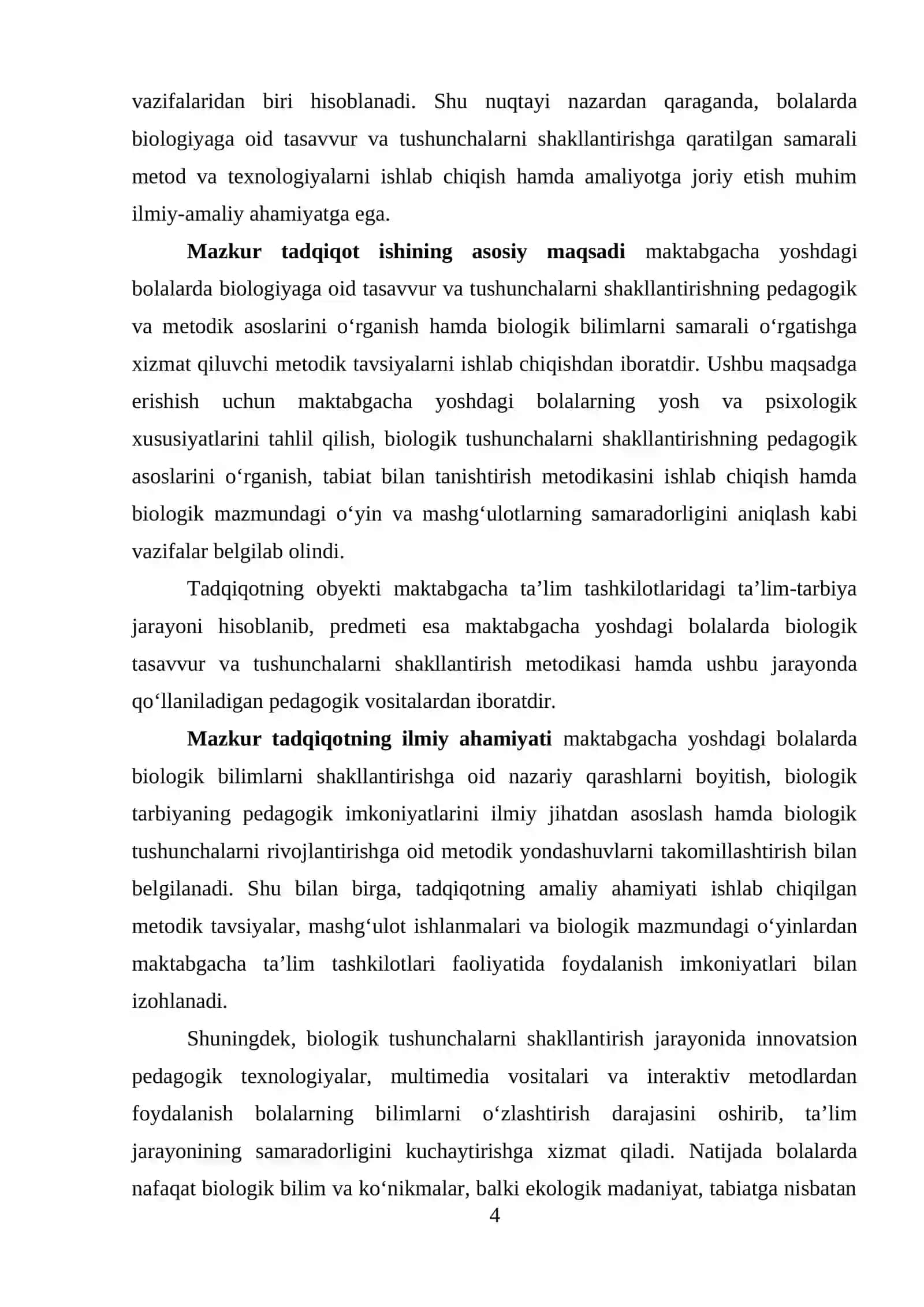 MAKTABGACHA YOSHDAGI BOLALARDA BIOLOGIYAGA OID TASAVVUR VA TUSHUNCHALAR SHAKILLARI 4