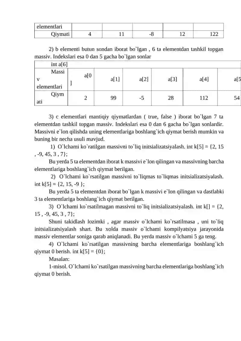 Bir o‘lchovli massivlarni funksiya parametrlari sifatida qo‘llanilishi 4