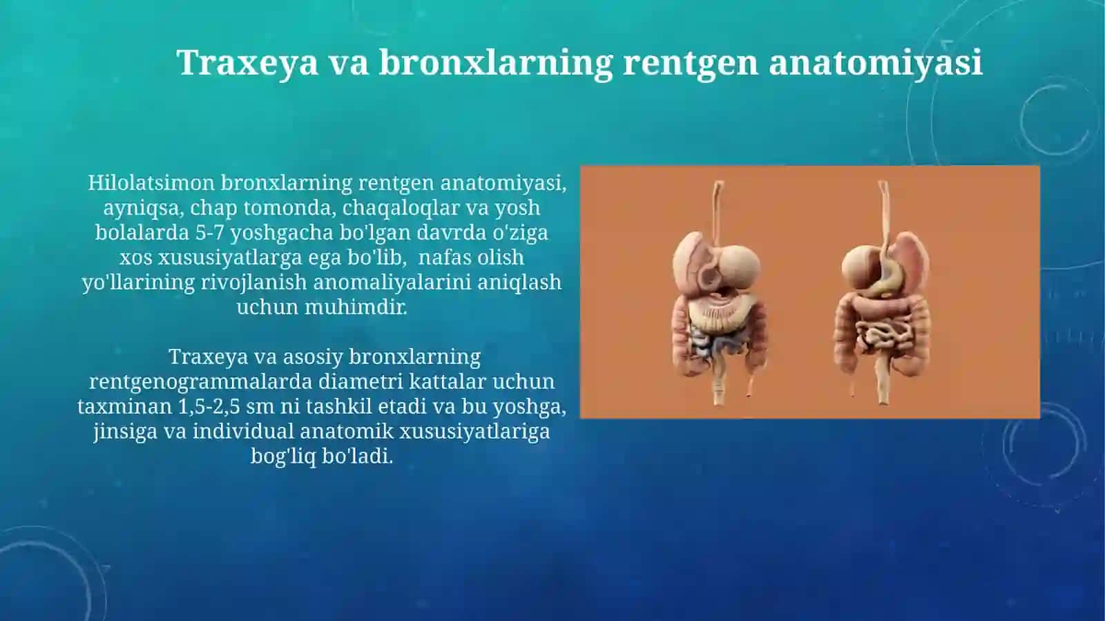 Nafas olish jarayoni.Nafas a'zolarining rentgenanatomiyasi va rivojlanish nuqsonlari 4