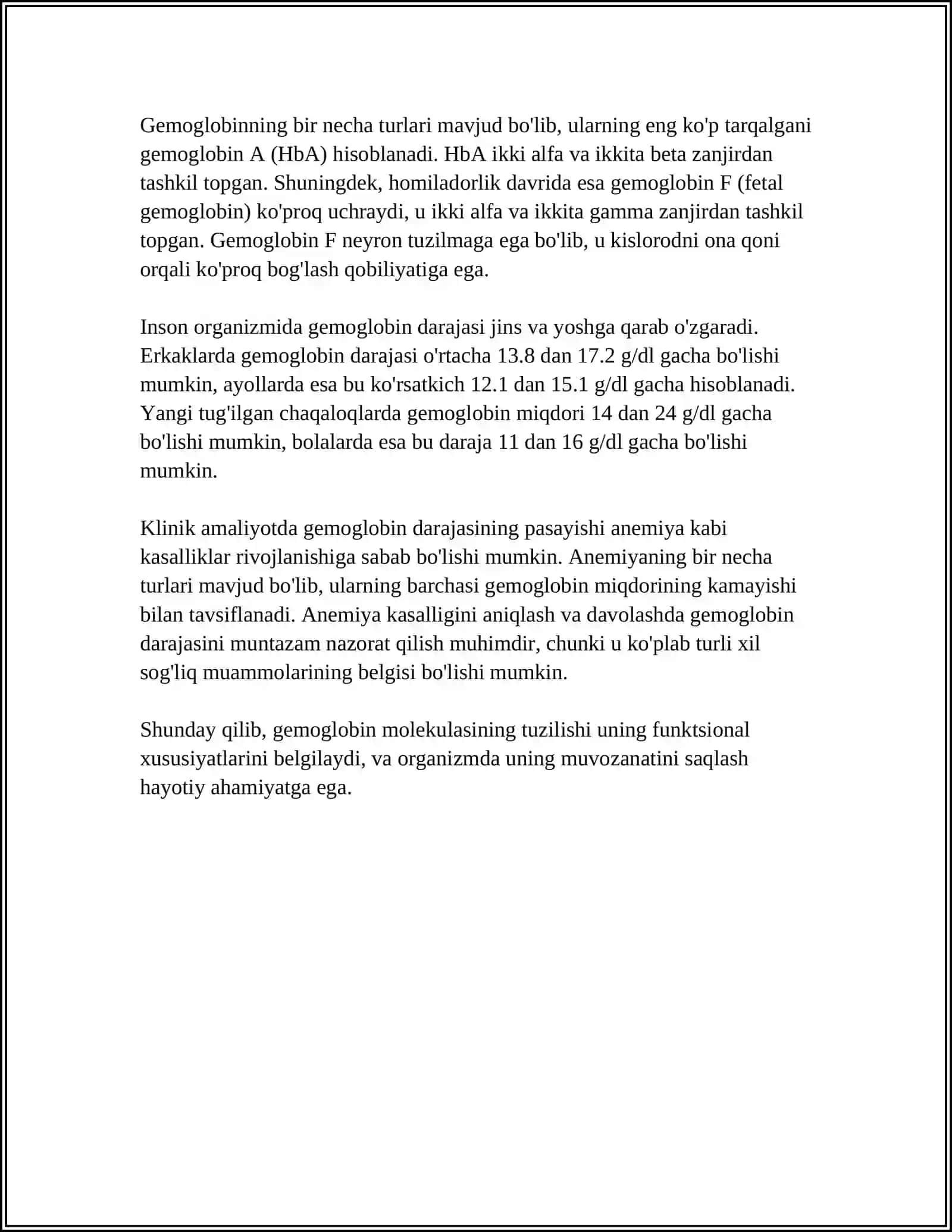Gemoglobin va uning turlari 4