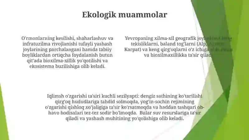 Yevropaga umumiy tabiiy geografik tavsif berish 4
