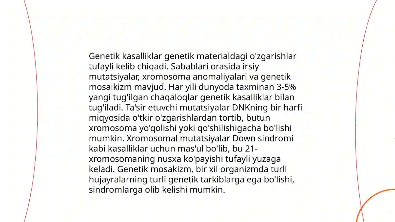 Irsiy kasalliklar,xromasoma kasalliklari,gen va irsiyatga moyil kasalliklar.Nikoh turlari.Tibbiy genetik maslahat 4