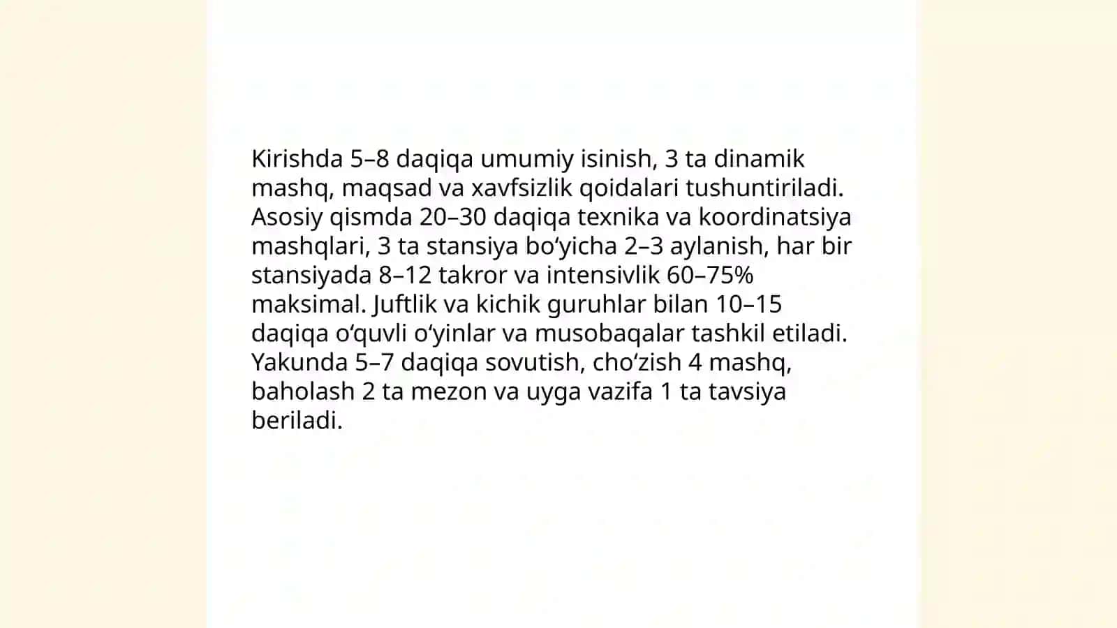 Kichik guruhlarda jismoniy tarbiya mashg‘ulotlarini o‘tkazish metodikasi 4