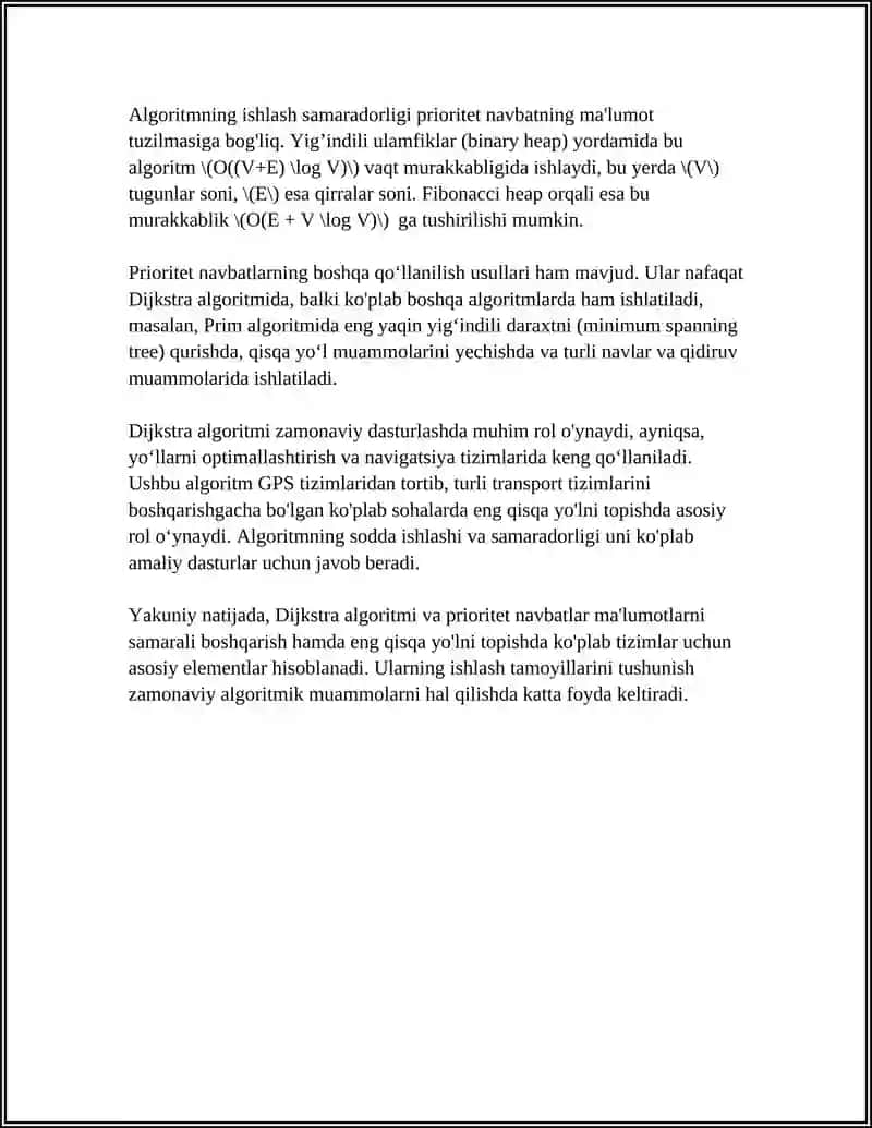 GRAFLARDA ENG QISQA YÒLNI ANIQLASH ALGORITMLARI 4