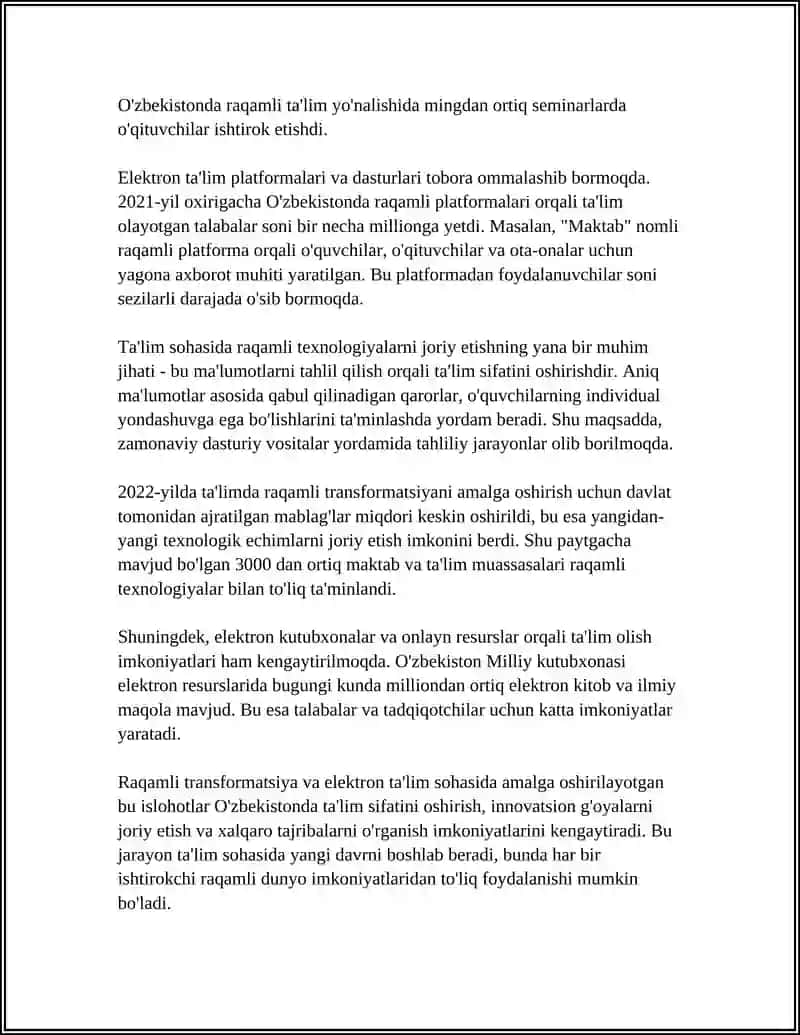 TAʼLIM SOHASIDAGI ISLOHOTLARNING YANGI BOSQICHI 4