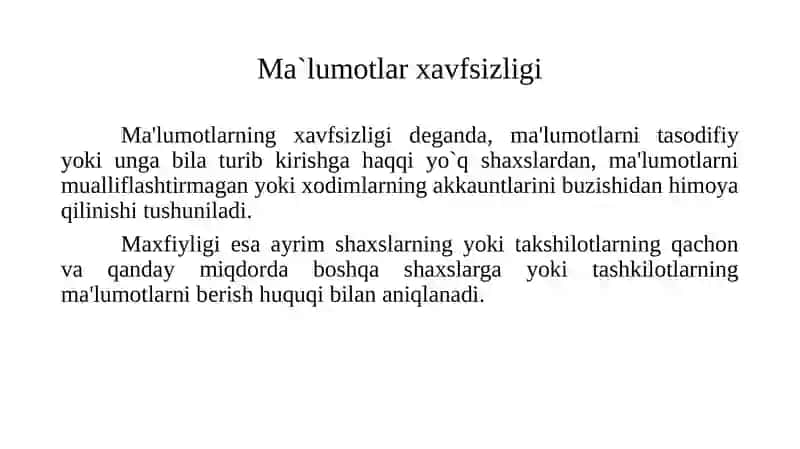 Mа’lumotlar bazasini administratorlash 4