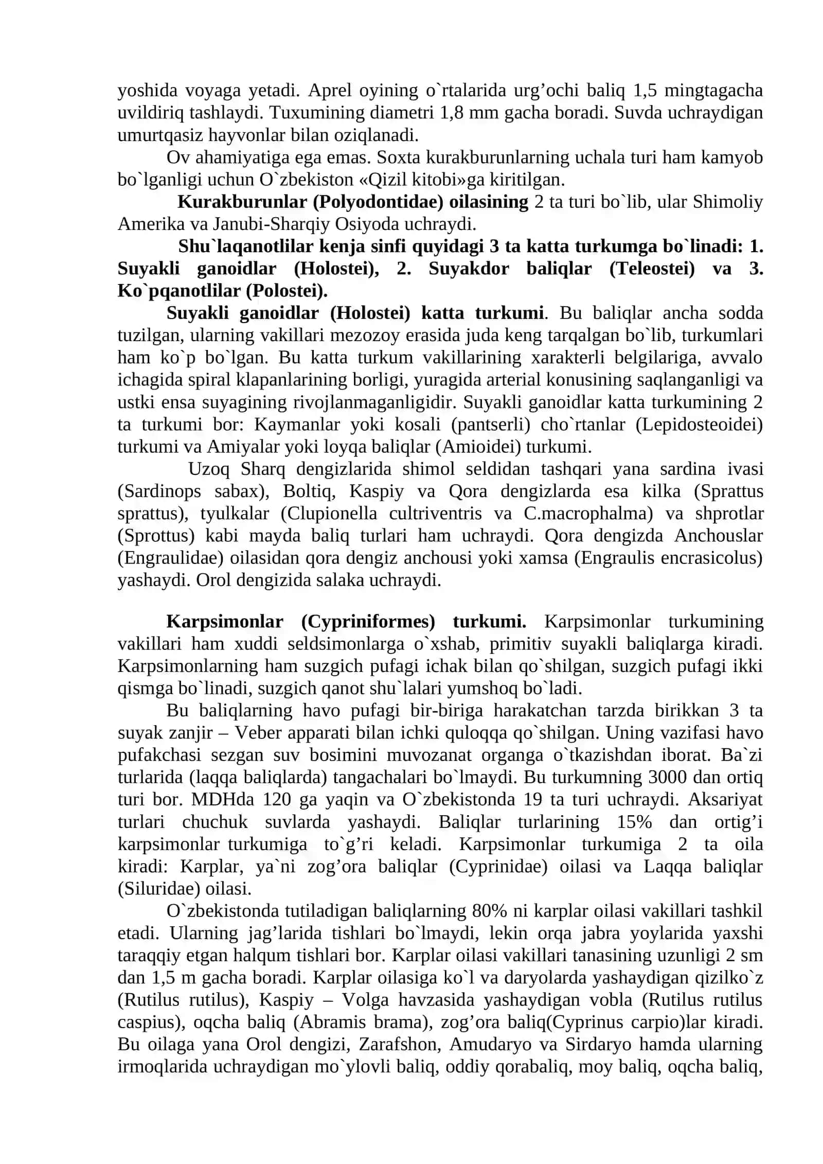 Respublikamiz faunasida baliqlar va chilikning o’rni 4