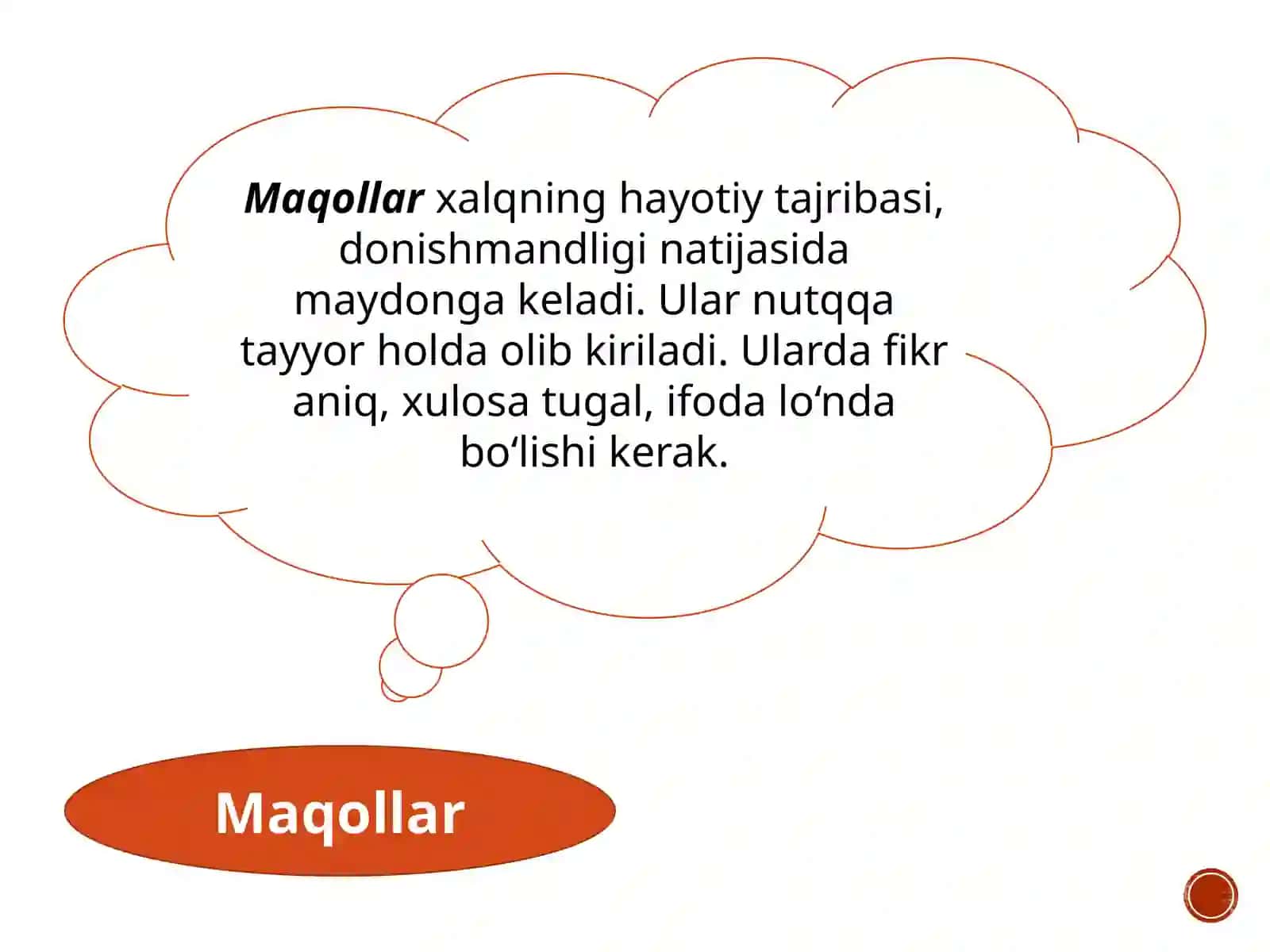5-sinf Ona tili va adabiyot fanidan Maqollar mavzusida dars taqdimot ishlanma 4
