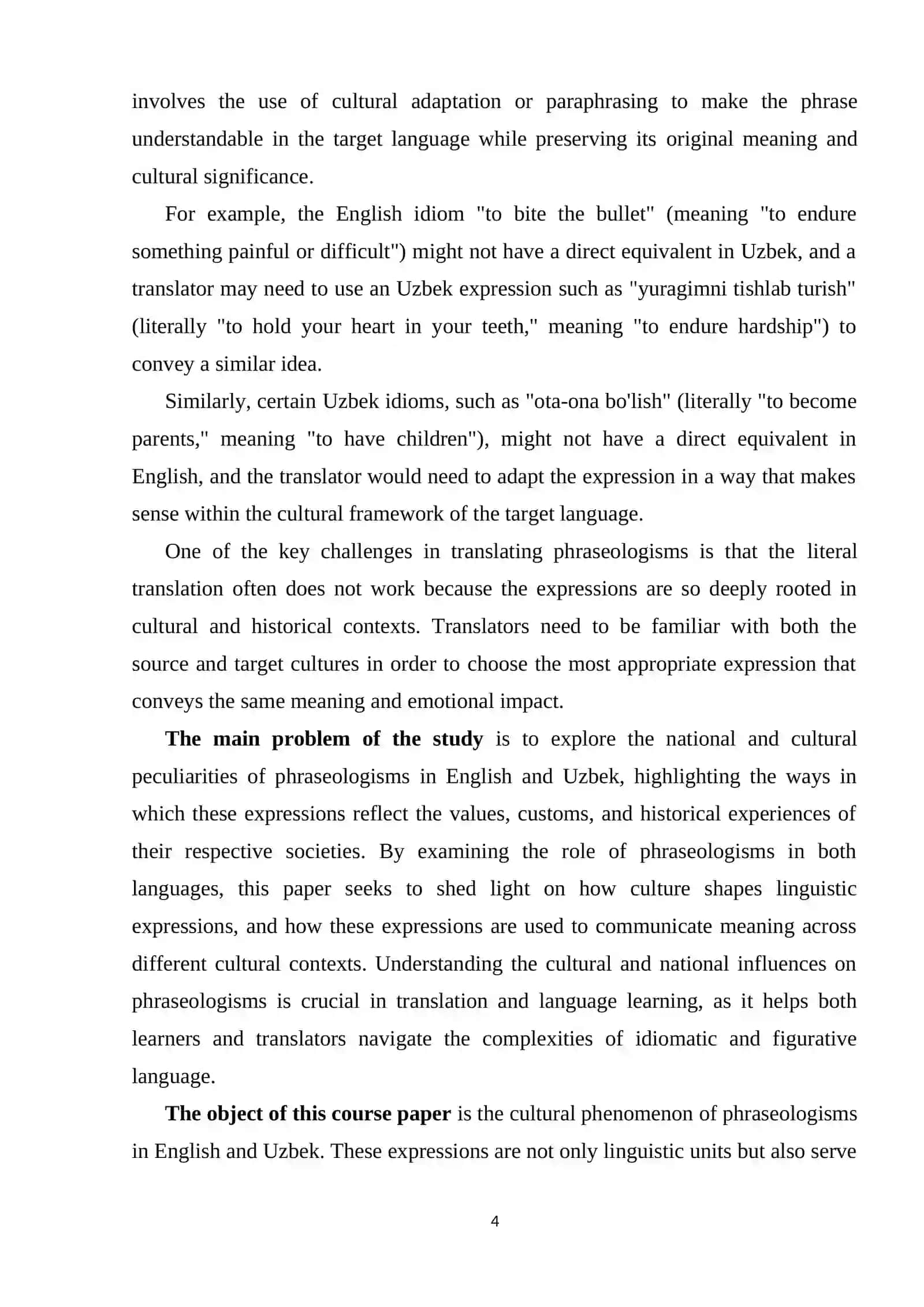 National and cultural peculiarities of phraseologisms (On the basis of English and Uzbek materials ) 4