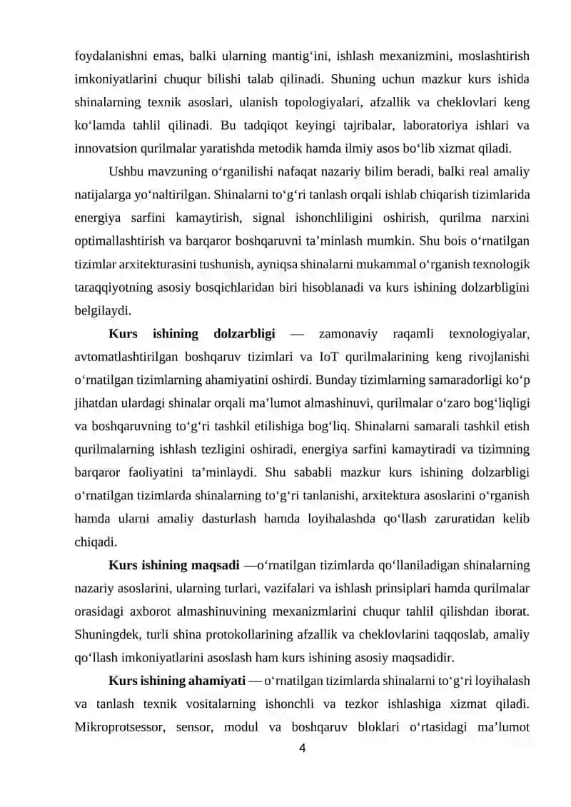 O'RNATILGAN TIZIMLARDA SHINALARNI TASHKIL ETILISHI 4