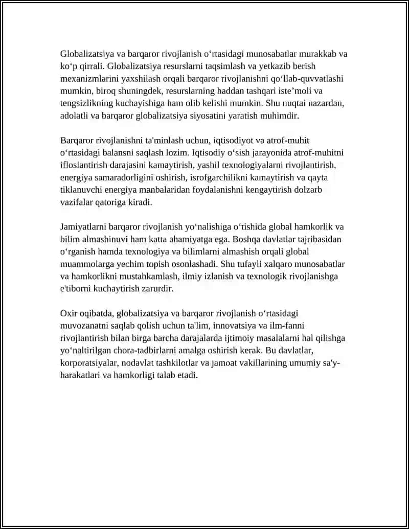 Globalizatsiya va barqaror rivojlanish: nazariy asoslar 4