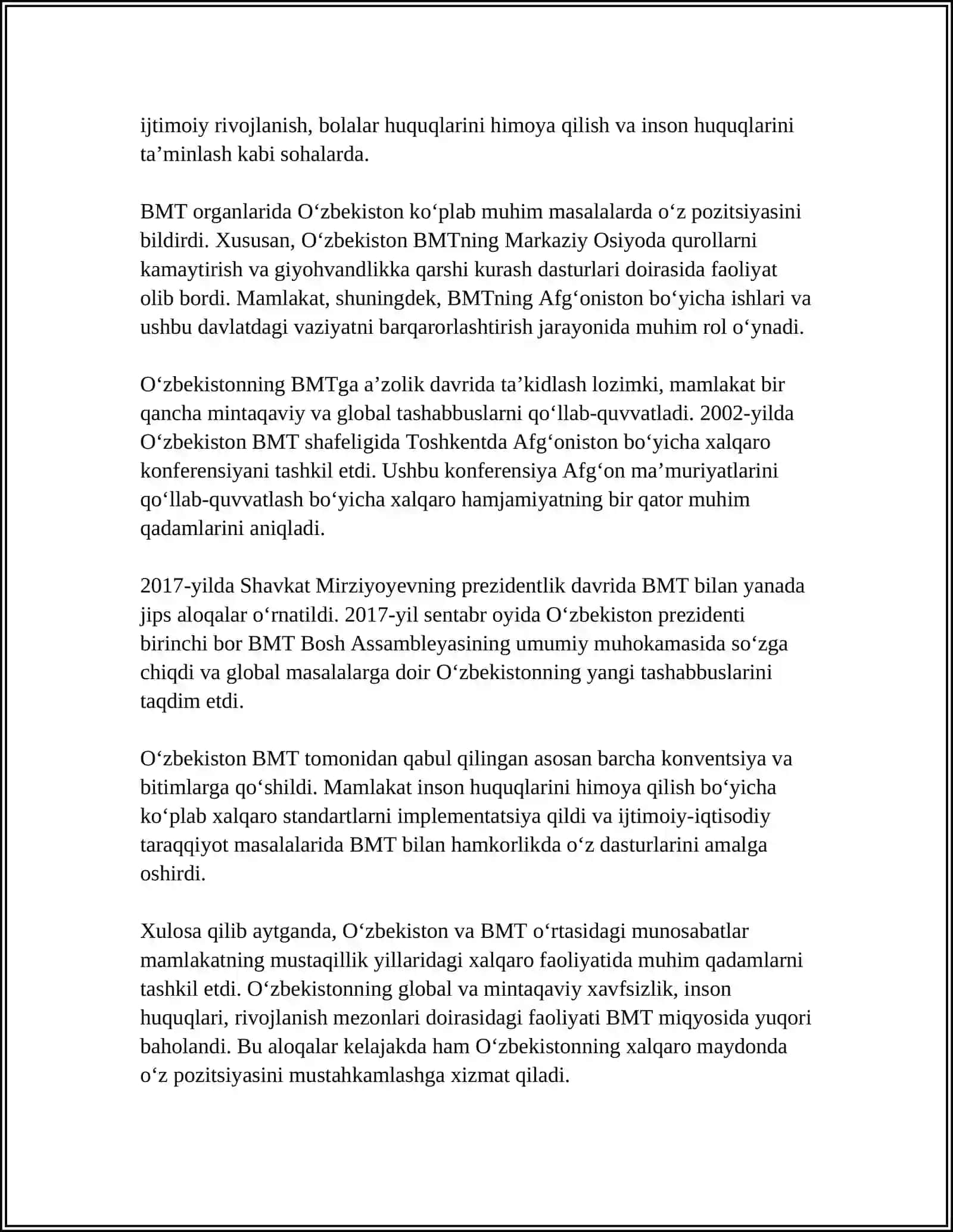 O'ZBEKISTON VA BMSH MUNOSABATLARI 4