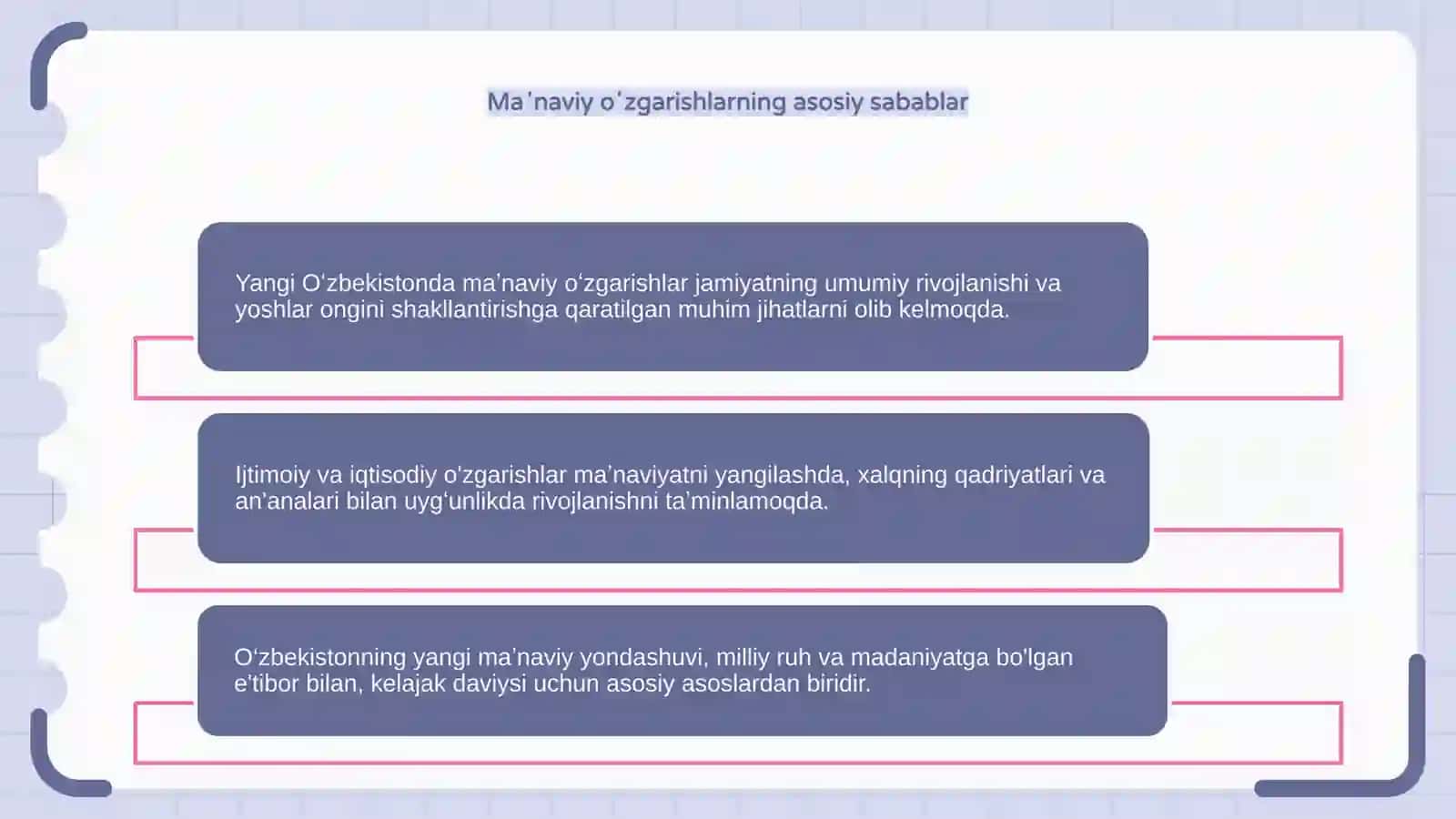 Yangi Oʻzbekistonda amalga oshirilayotgan maʼnaviy oʻzgarishlar 4