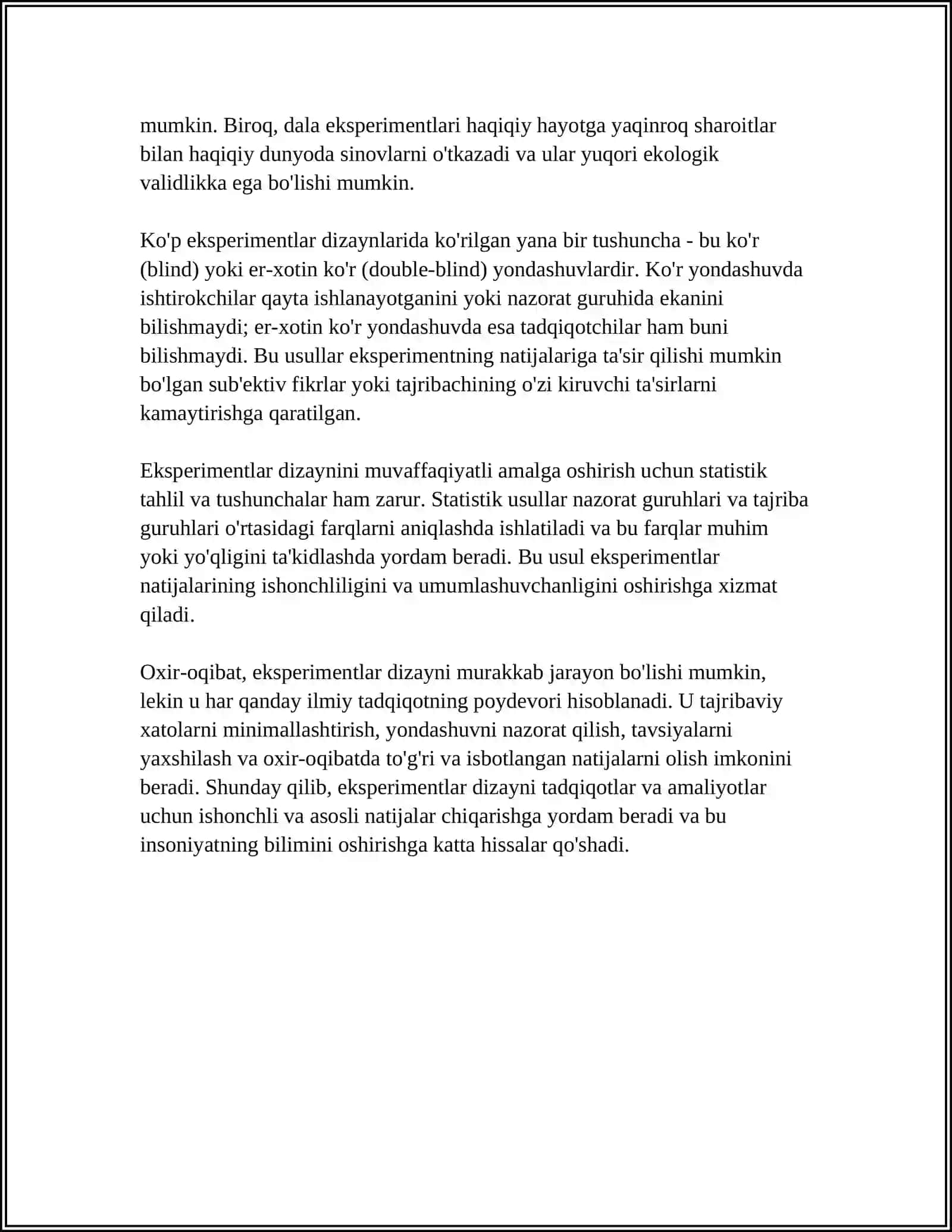 EKSPERIMENTLARNI ROTOTABEL REJALASHTIRISH 4