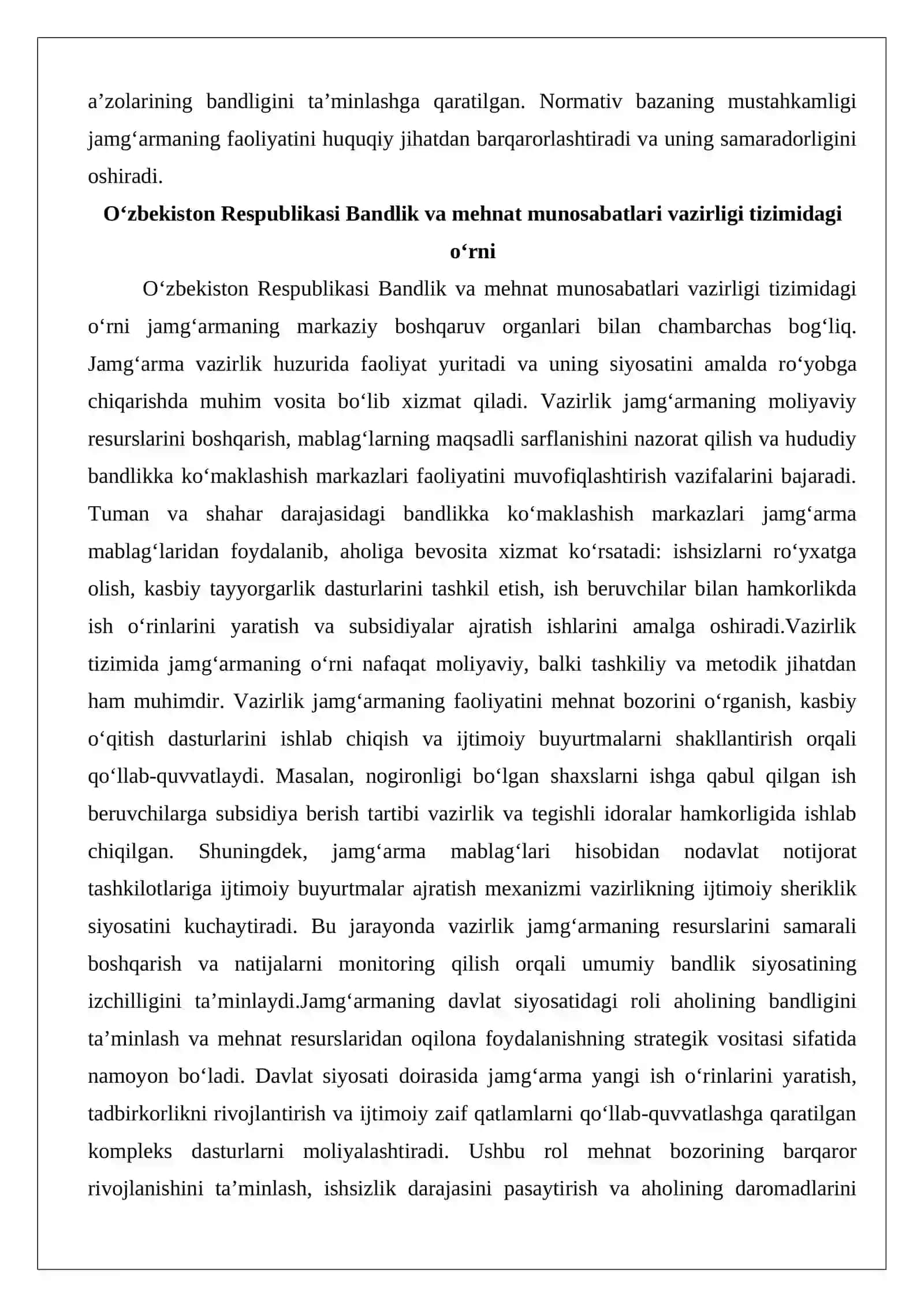 Bandlik va mehnat munosabatlari vazirligi huzuridagi Bandlikka ko‘maklashish davlat 4