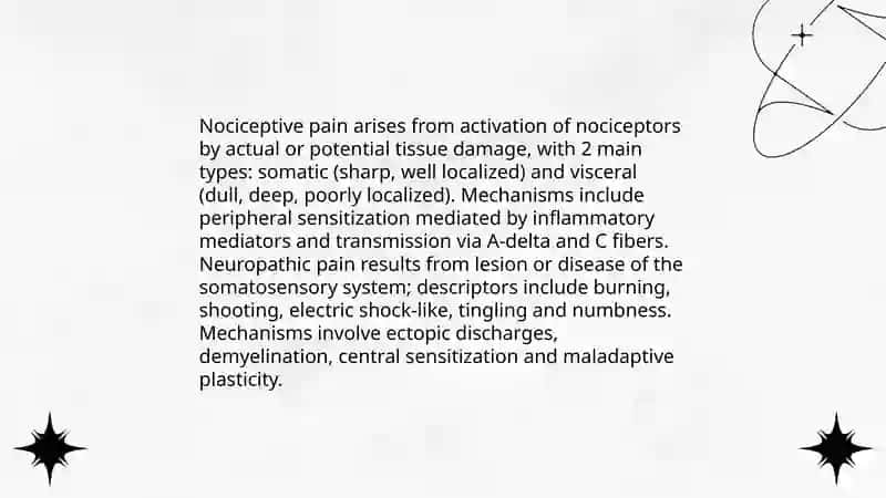 Compare types of pain and their description 4