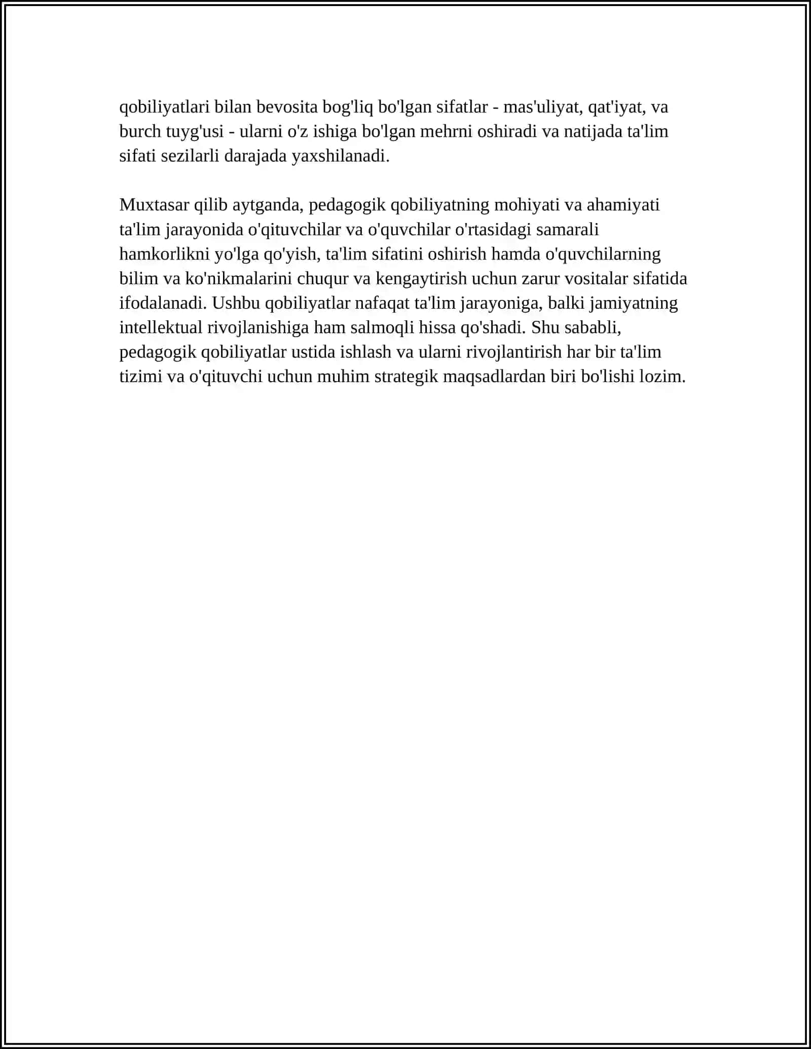 TARBIYACHI FAOLIYATIDA PEDAGOGIK QOBILIYAT ÕRNI 4