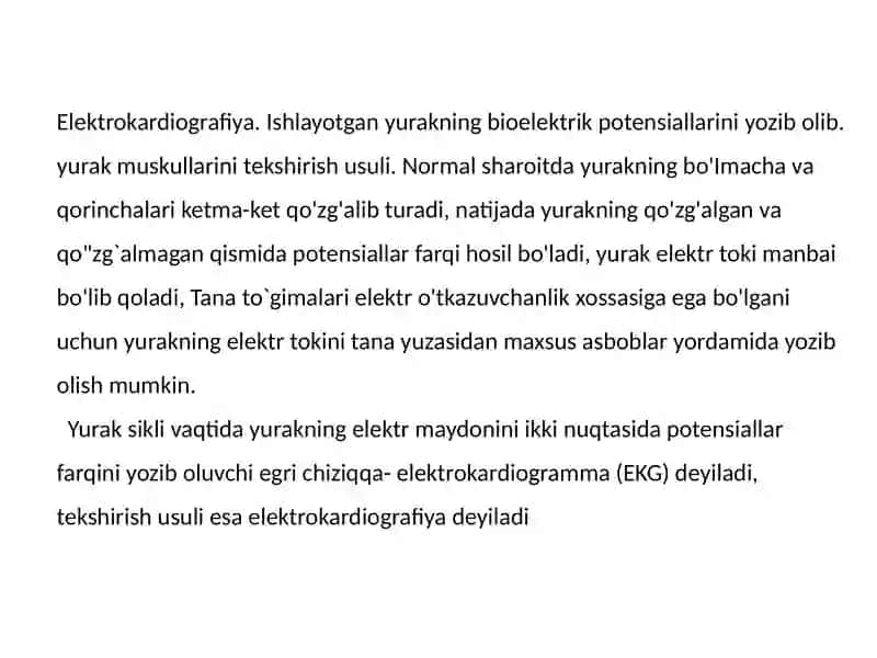 Yurak faoliyatini tekshirish usullari 4