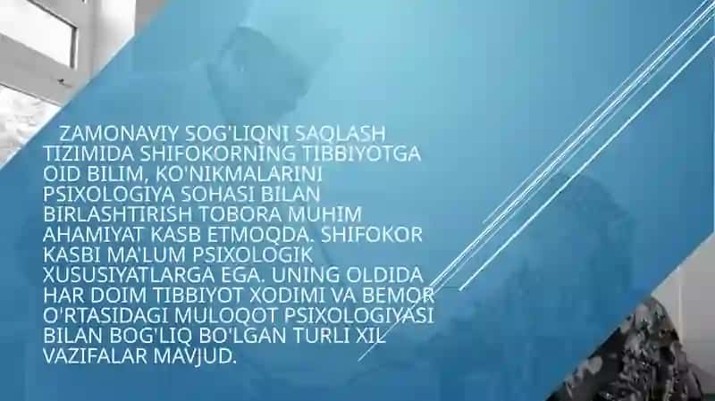 MULOQOT: SHIFOKOR VA BEMOR MULOQOTINING PSIXOLOGIK XUSUSIYATLARI 4