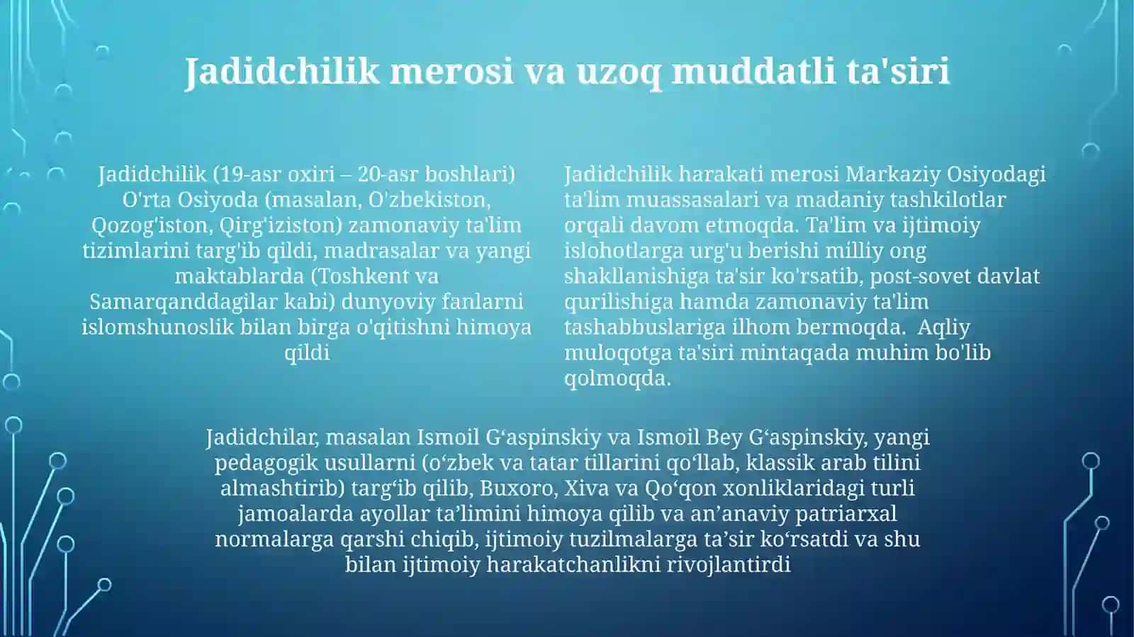 Jadidmaʼrifatparvarlarning oʻlkaijtimoiy manaviy hayotida tutganoʻrni 4