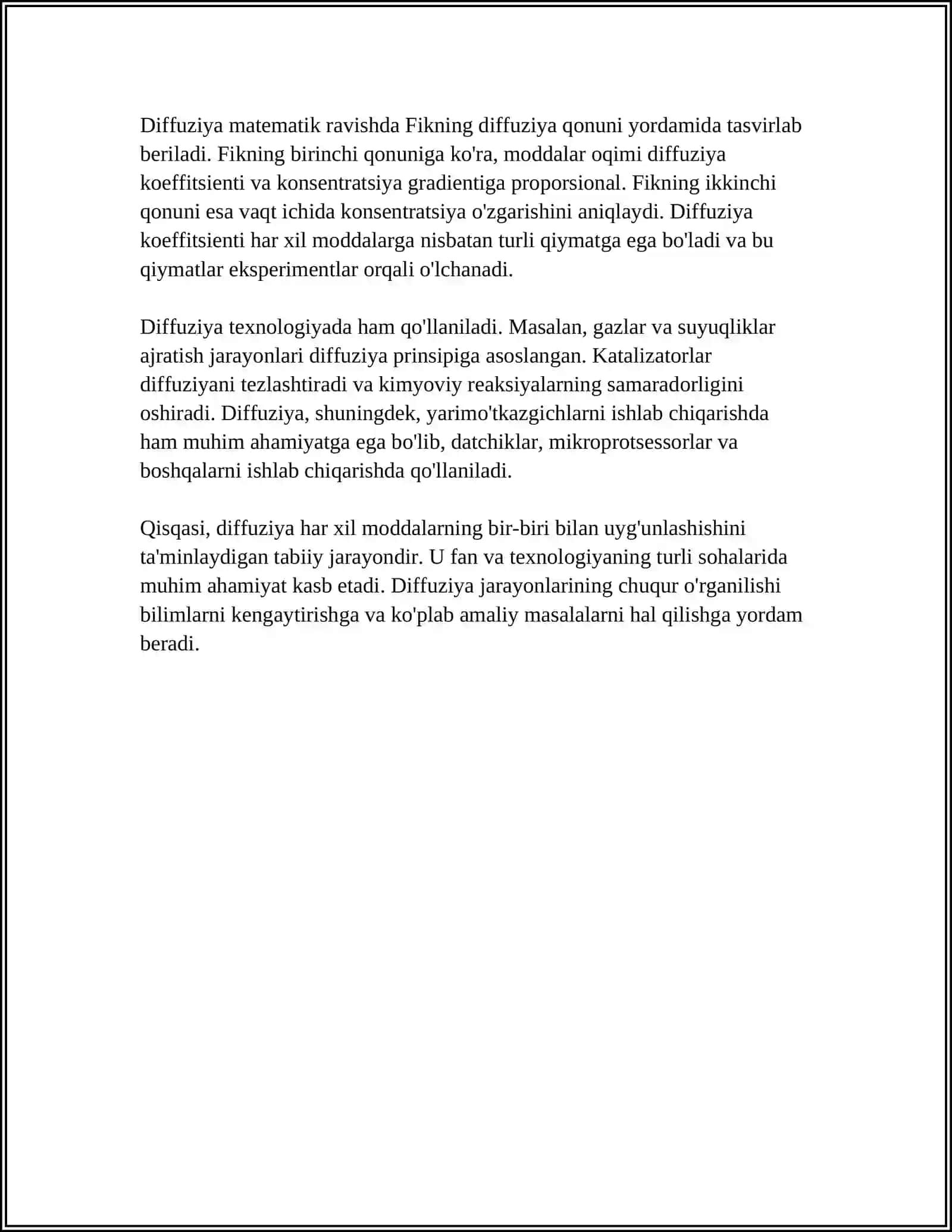 QATTIQ JISMLARDA DIFFUZIYA HODISASI 4