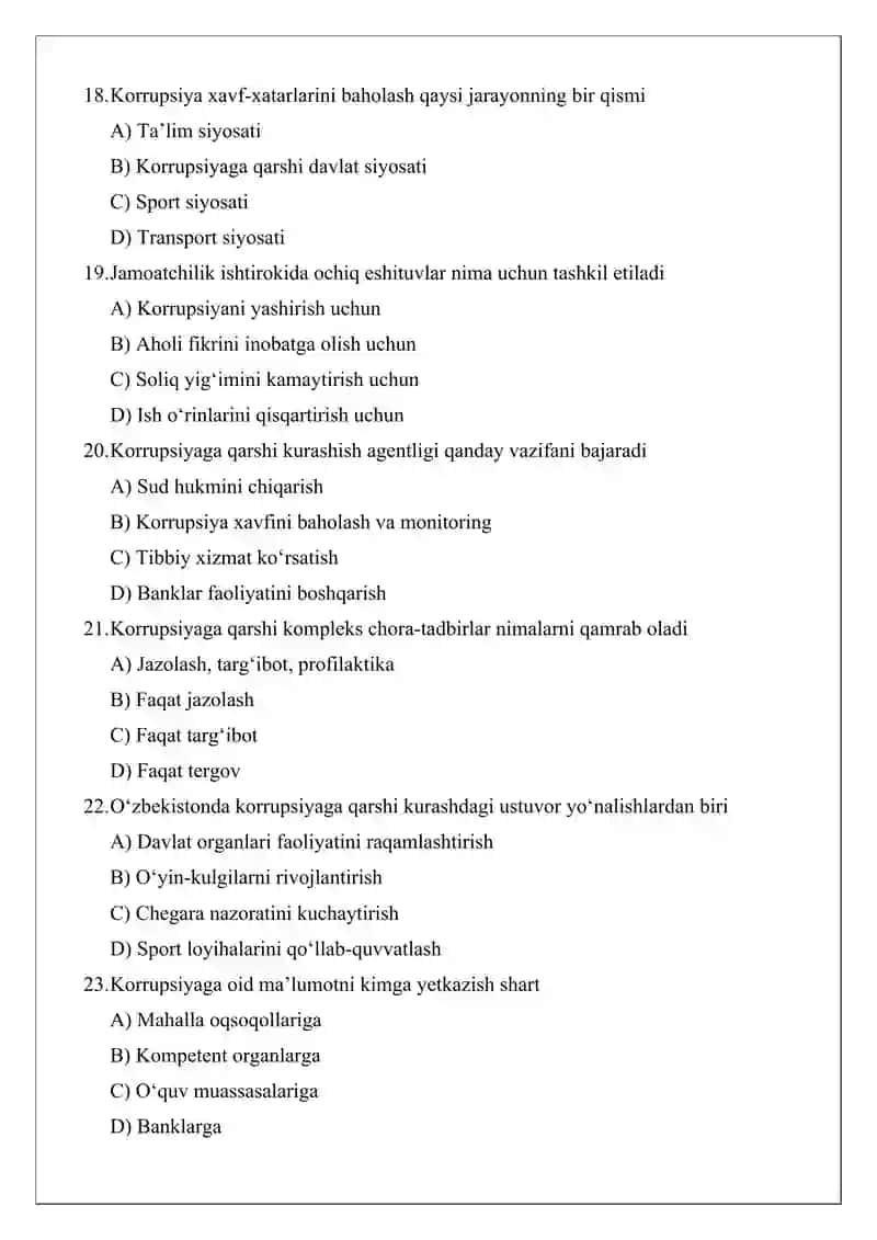 O‘zbekistonda korrupsiyaga qarshi kurashish sohasidagi davlat siyosati va vazifalari 4