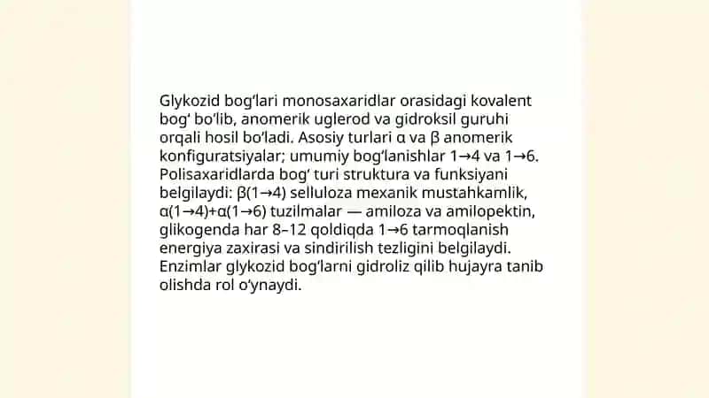 Oligosaxaridlar, polisaxaridlar va ularning ahamiyati 4