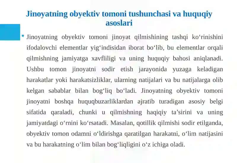 Jinoyatning obyektiv tomoni 4